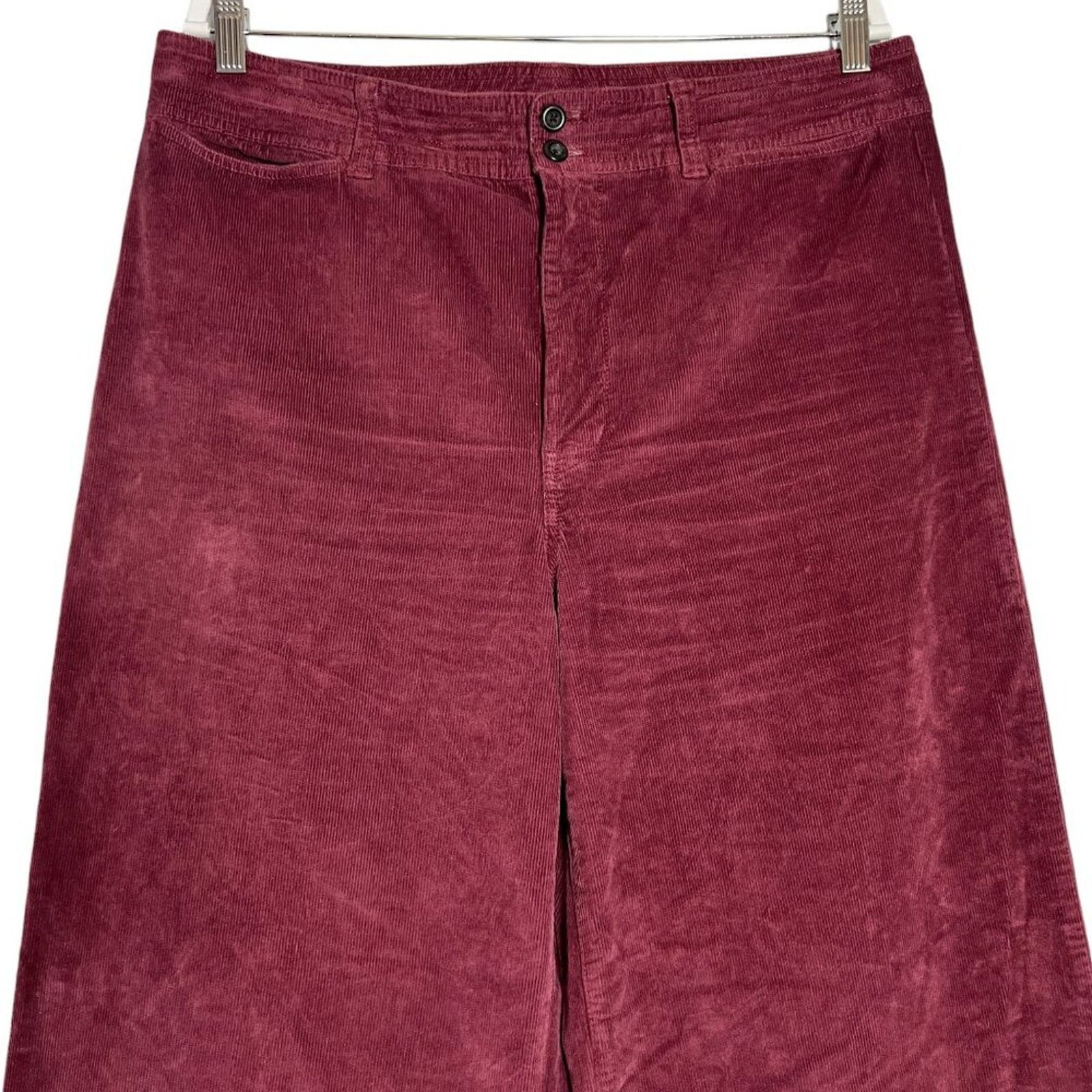 Faherty Faherty Stretch Cord Wide Leg Pants Maroon 33 Size 33" - 4 Thumbnail