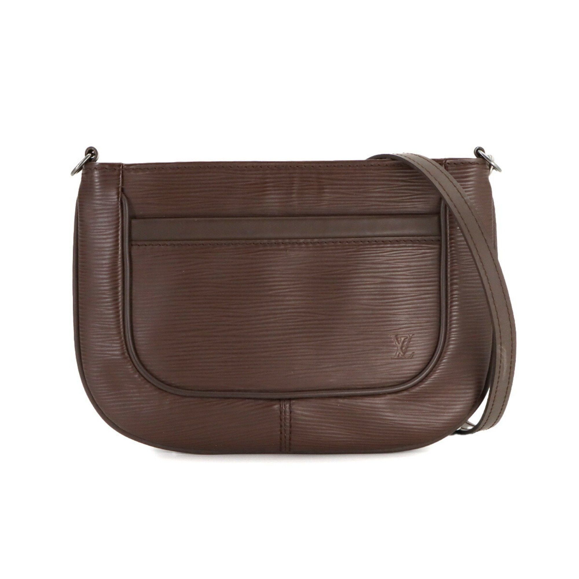 Louis Vuitton Epi Sarvanga Shoulder Bag Leather Mocha M5898D Brown Silver Hardware, Women's