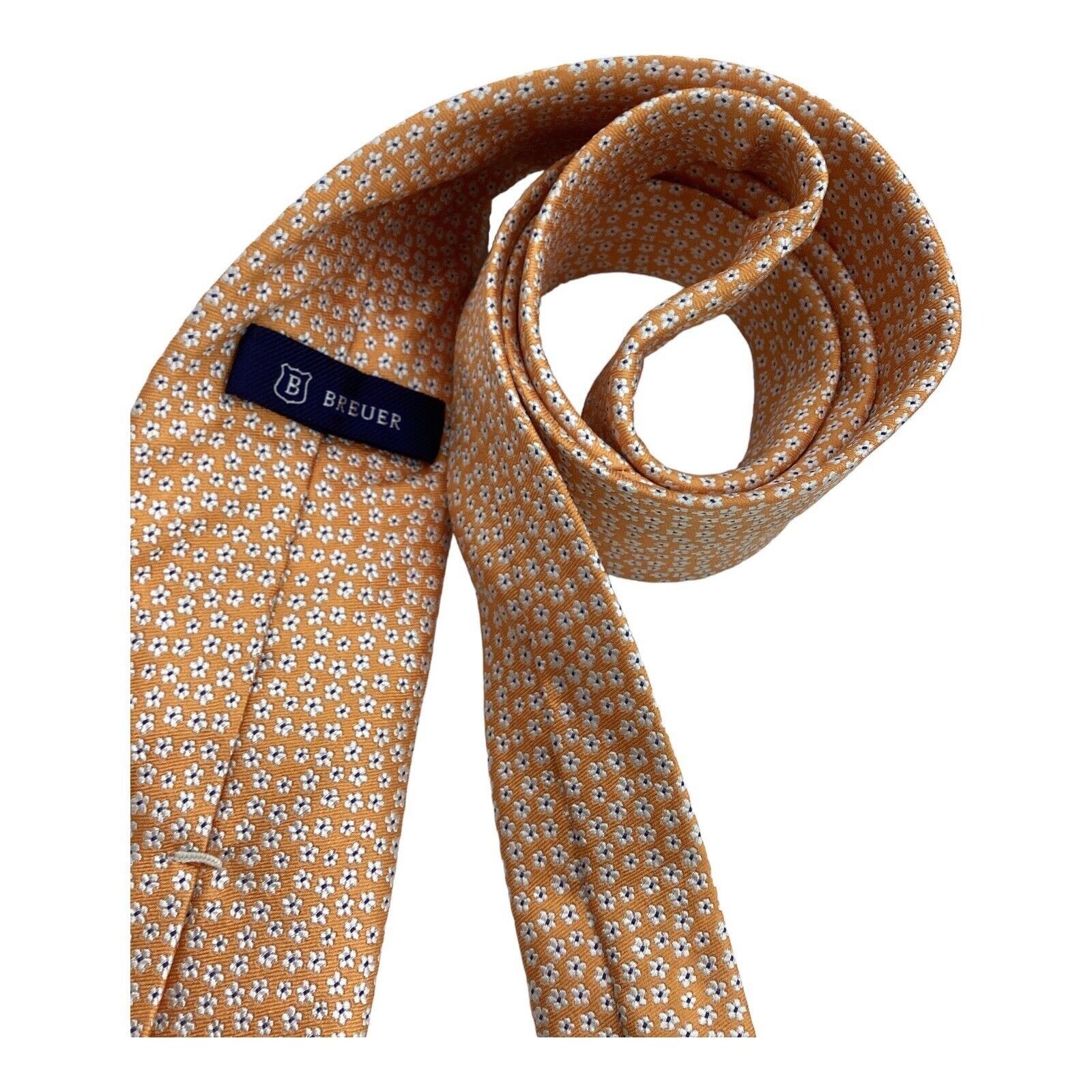 Breuer BREUER ORANGE Flower Print Luxury Silk Tie Hand Made Italy W Size ONE SIZE - 3 Thumbnail