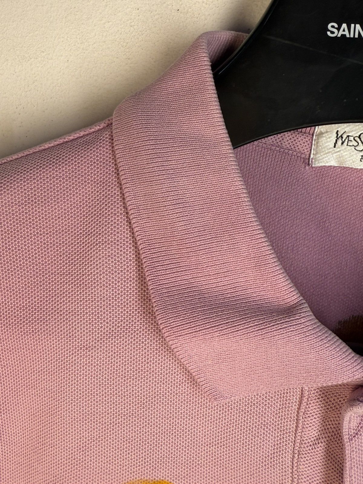 Yves Saint Laurent 1of1 YSL Polo Shirt Pink Art Vintage Tee Button Up y2k Size US XL / EU 56 / 4 - 17 Thumbnail