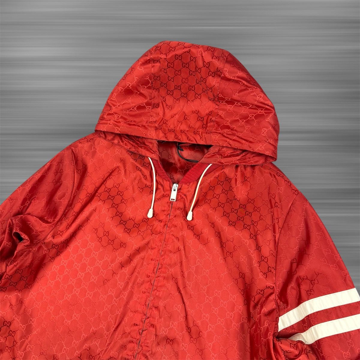 Gucci Gucci Monogram Nylon ‘Red’ Hooded Windbreaker Size US M / EU 48-50 / 2 - 2 Thumbnail