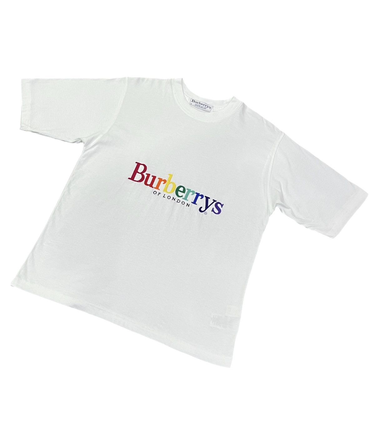Burberry 🔥Vintage BURBERRYS OF LONDON Embroidery “RAINBOW” Spellout Size S / US 4 / IT 40 - 2 Thumbnail
