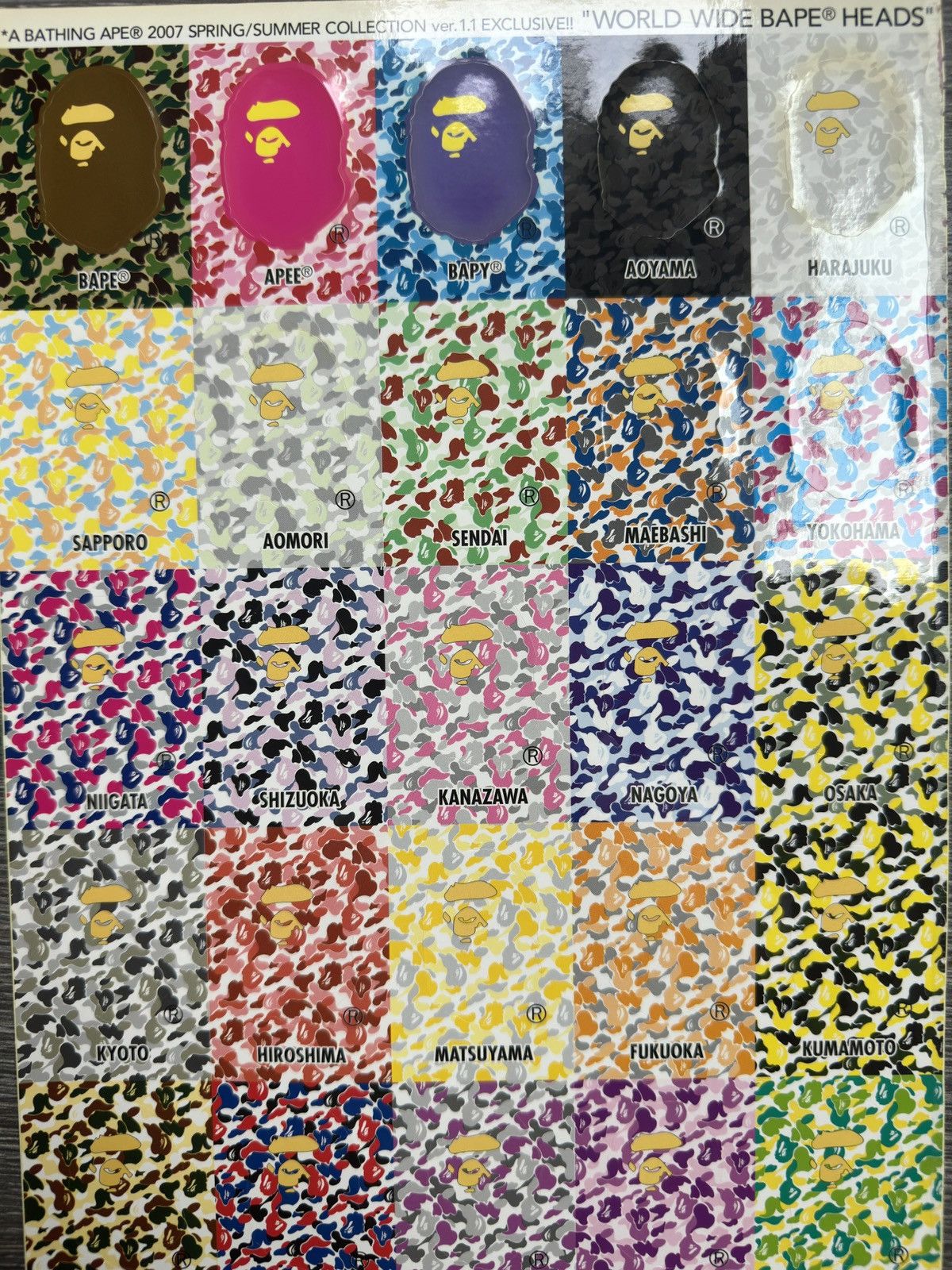 Bape A Bathing Ape 2007 Different Stores Sticker Sheet Brand New Size ONE SIZE - 3 Thumbnail