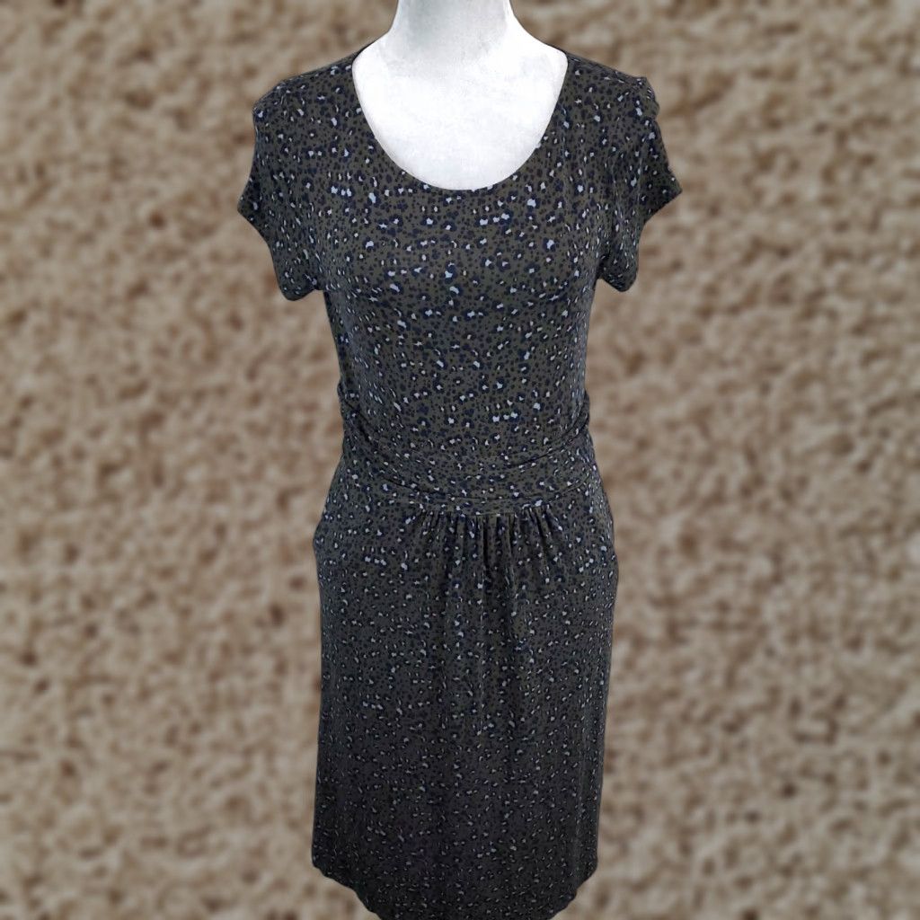 Boden Boden Dress Womens 8R Abstract Animal Print Stretchy Pleated Pockets 8 R Size 8 VINTAGE No Brand Boden Size M / US 6-8 / IT 42-44 - 1 Thumbnail