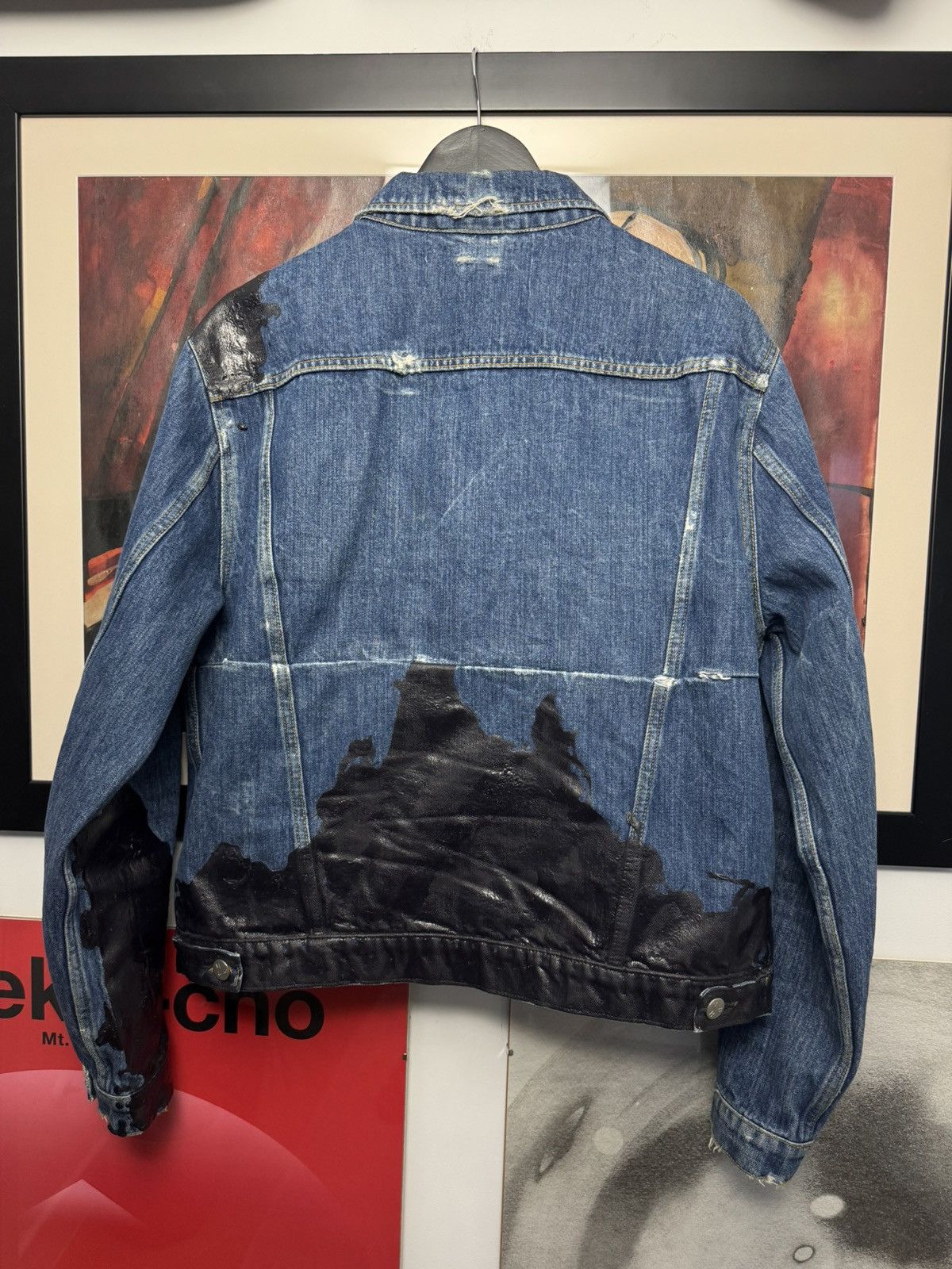 Misbhv AW18 MISBHV Wet Print Indigo Denim Jacket Designer Boxy Fit Size US M / EU 48-50 / 2 - 2 Thumbnail