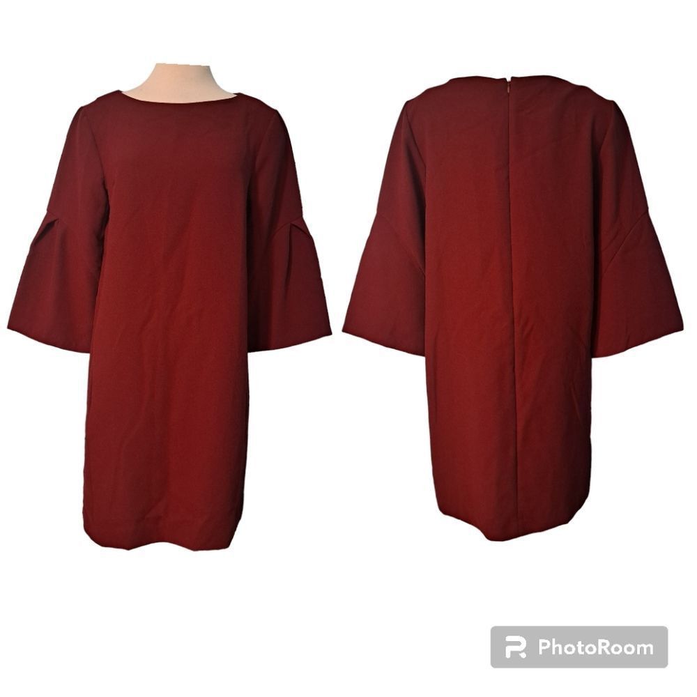 Other Muse Casual Sheath Solid Dress Size 12 Burgundy Size XL / US 12-14 / IT 48-50 - 3 Thumbnail