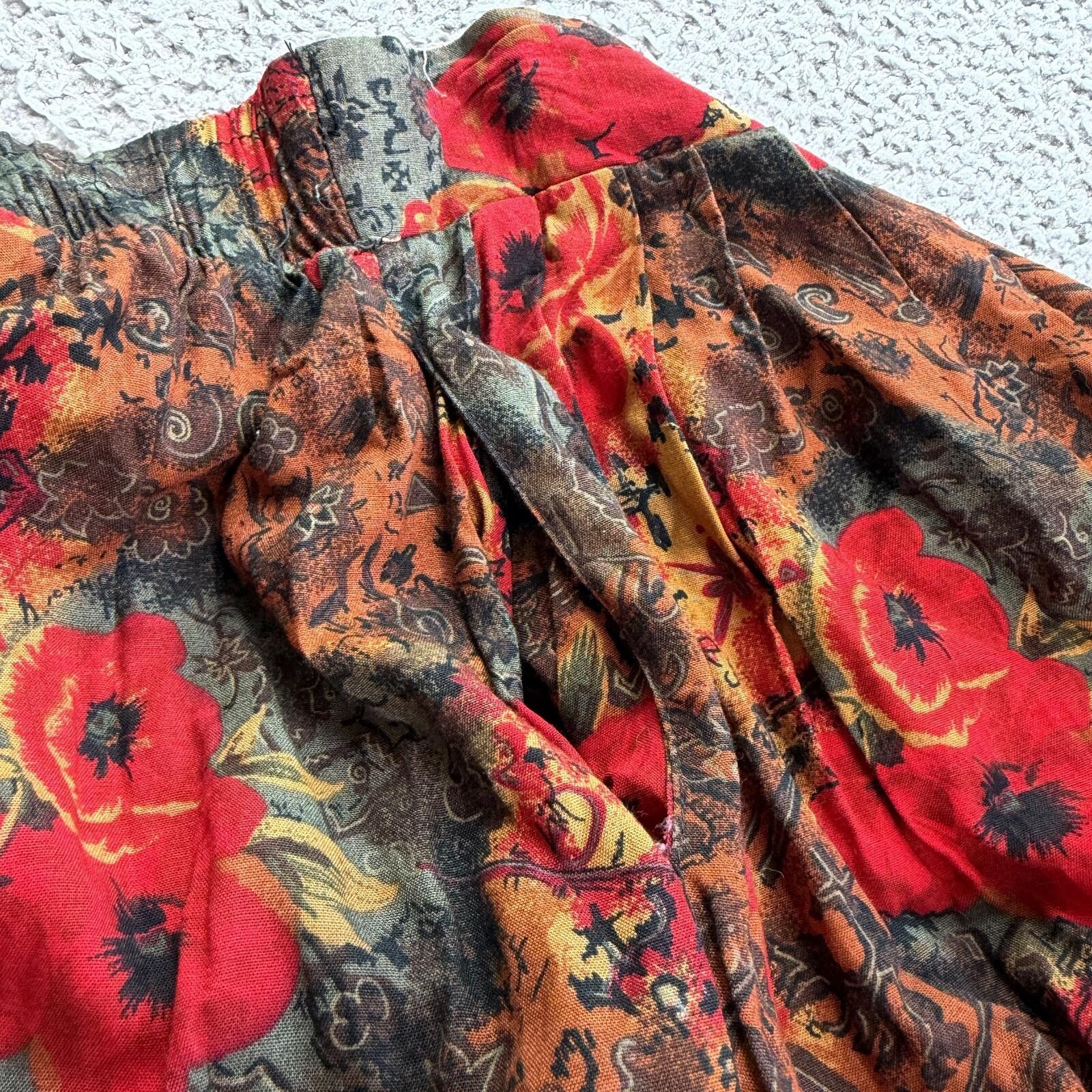 Other Vintage 90s Lee Winter Floral Maxi Skirt Boho Prairie 12 Size 34" / US 12 / IT 48 - 6 Thumbnail