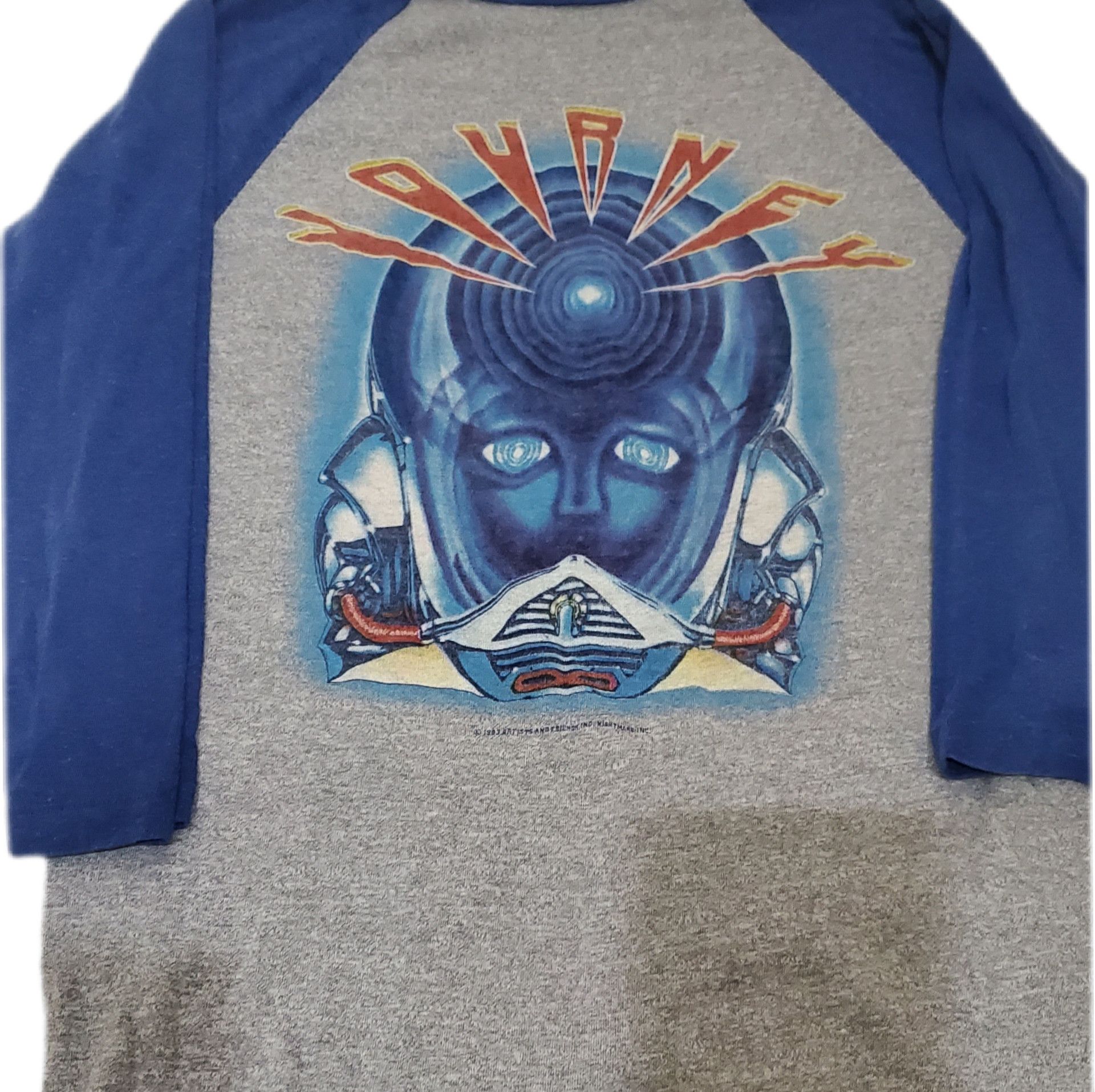 Band Tees × Vintage 1983/80s Journey Raglan Frontiers Tour T-Shirt Size US M / EU 48-50 / 2 - 2 Thumbnail