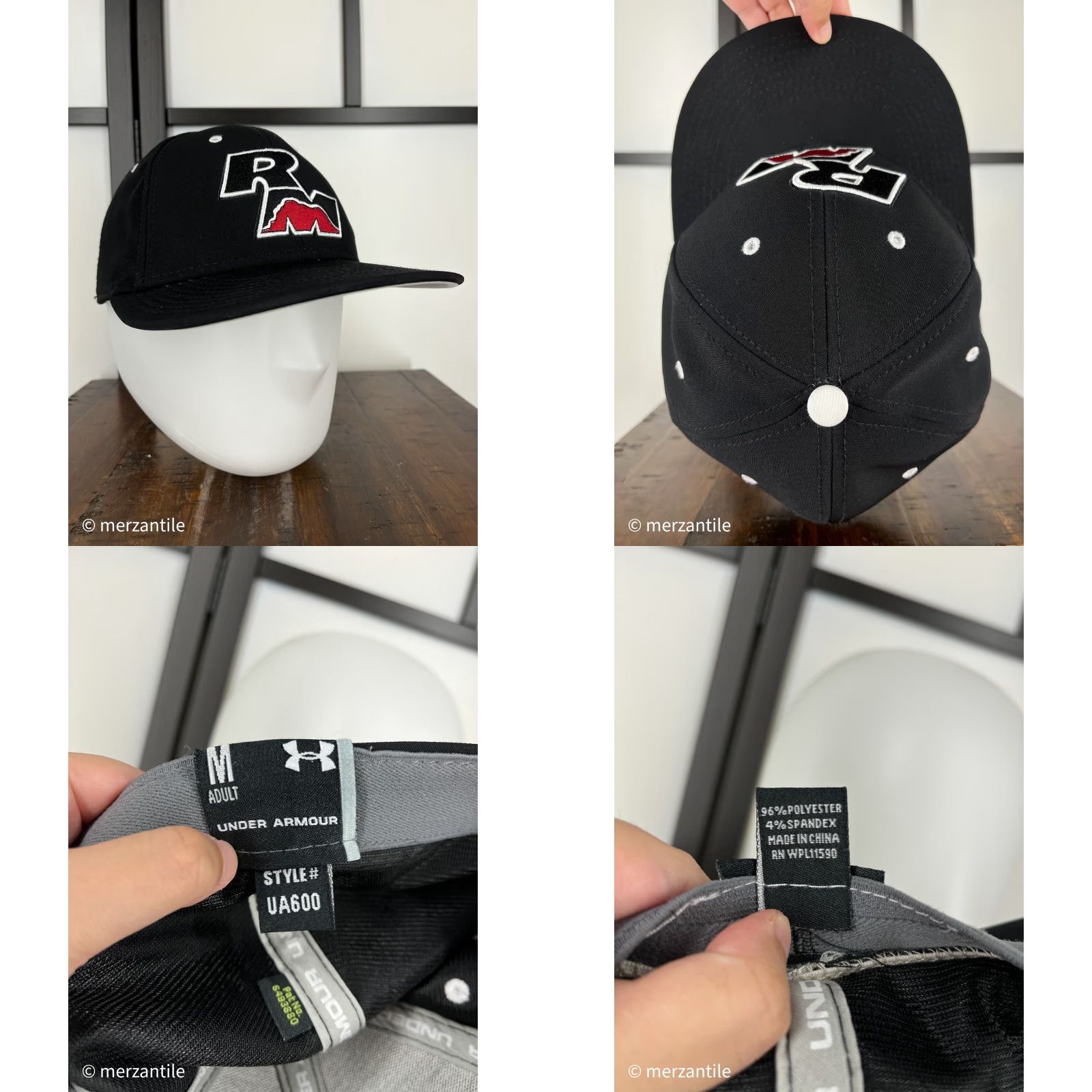 Under Armour Under Armour Hat Cap Fitted Adult M Black Red RM Embroidered Polyester E - Baseball Cap, Twill, Sports Theme, Mens Size ONE SIZE - 8 Thumbnail
