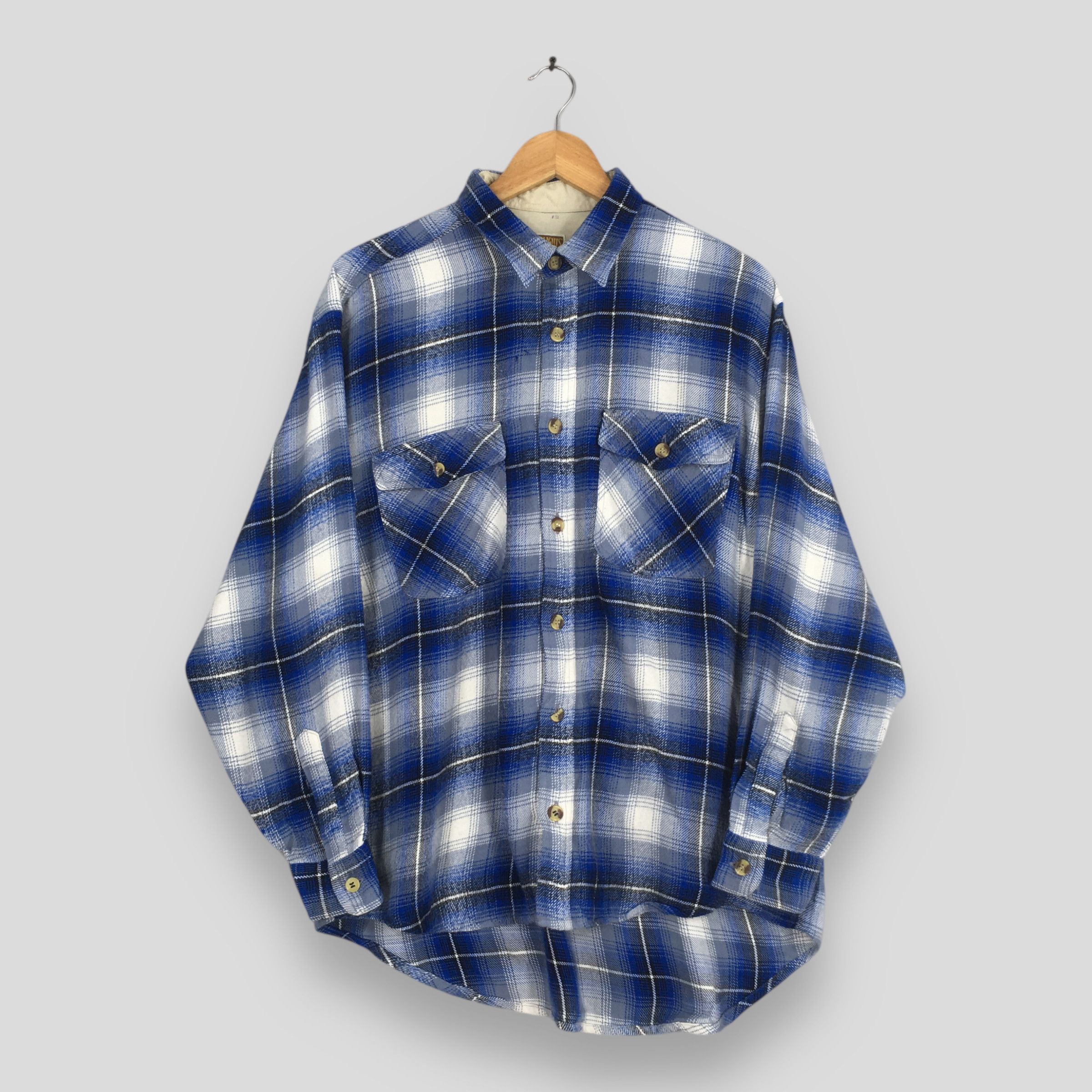 Vintage Vintage 80s Plaid Shadow Tartan Checkered Flannel Shirt Size US L / EU 52-54 / 3 - 1 Thumbnail