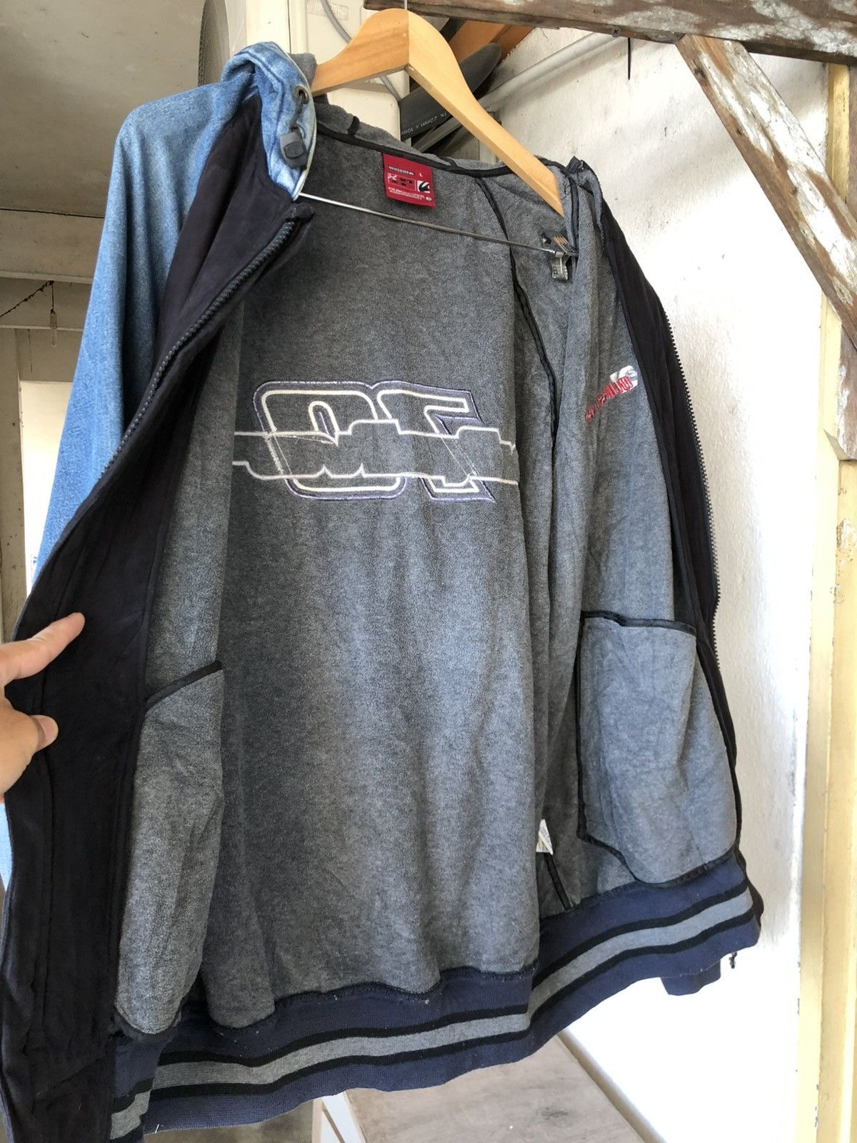 Quiksilver Vintage 90s Quiksilver 70 Denim Distressed Hoodie Jacket Size US XXL / EU 58 / 5 - 19 Thumbnail
