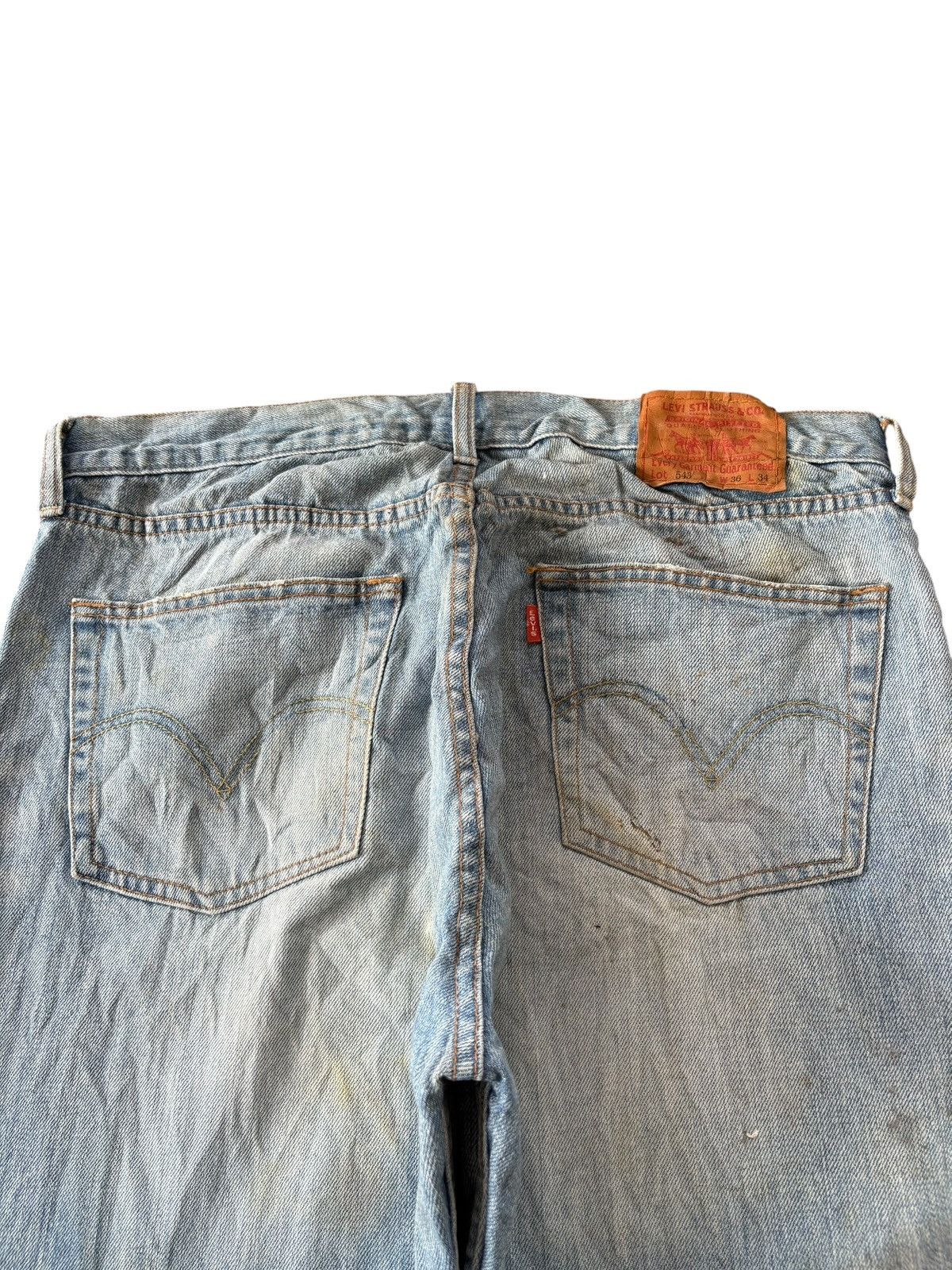 Levi's Vintage 90s Levis 543 Faded Wash Distressed Baggy Jeans Size US 35 - 3 Thumbnail