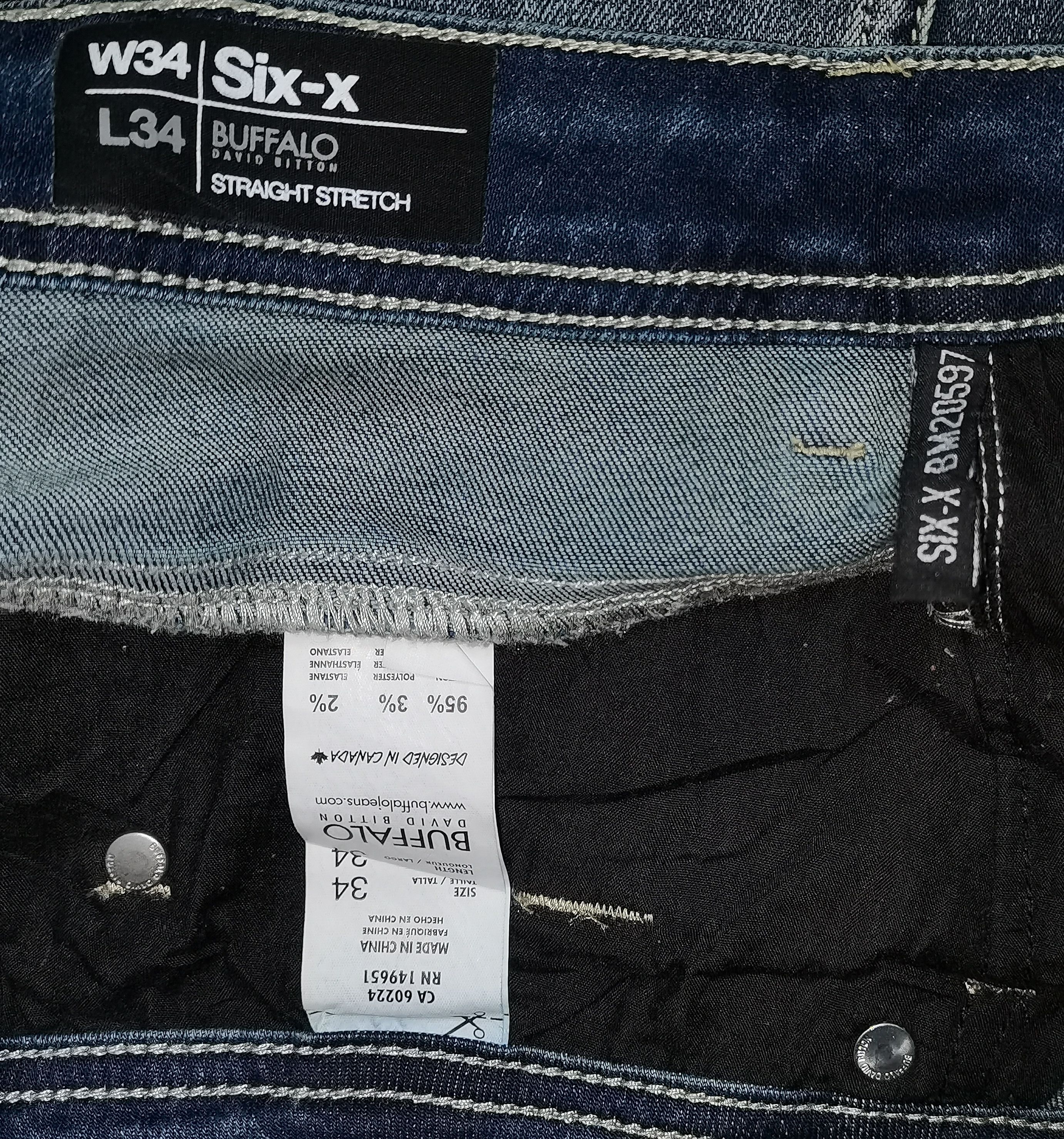 Buffalo David Bitton BUFFALO DAVID BITTON STRAIGHT STRETCH SIX-X SAND WASH JEANS Size US 34 / EU 50 - 4 Thumbnail