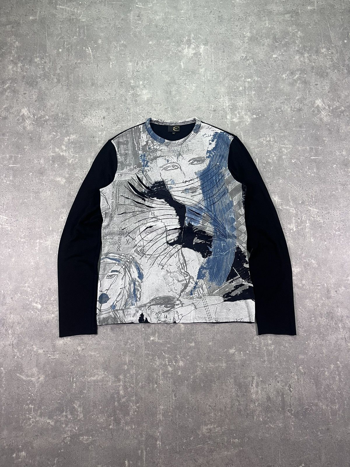 00s Cavalli Abstract Faces Painting Longsleeve 50