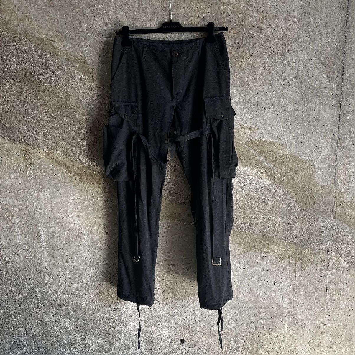 image of Jean Paul Gaultier x Vintage Jpg Homme Bondage Strap Cargo Trousers in Black, Men's (Size 32)