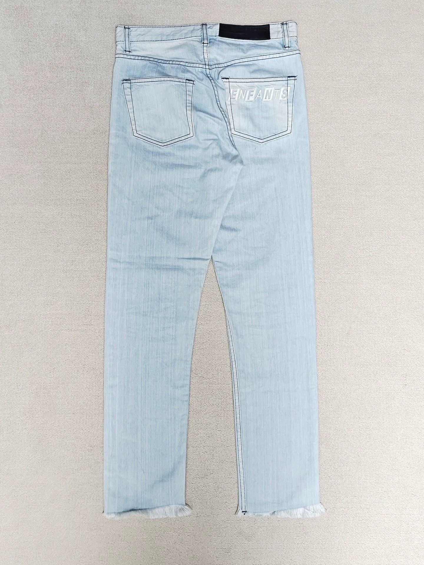 Enfants Riches Deprimes Enfants Riches Leather tag destroys light blue jeans -DMC Size US 31 - 1 Thumbnail