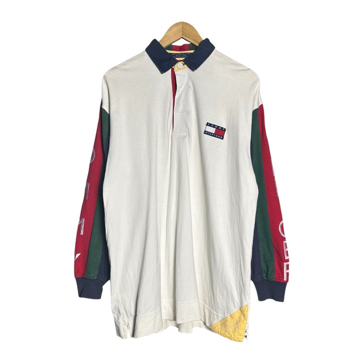 Tommy Hilfiger × Vintage Vintage 90s Tommy Hilfiger Big Logo Polo Shirt Size US M / EU 48-50 / 2 - 1 Thumbnail