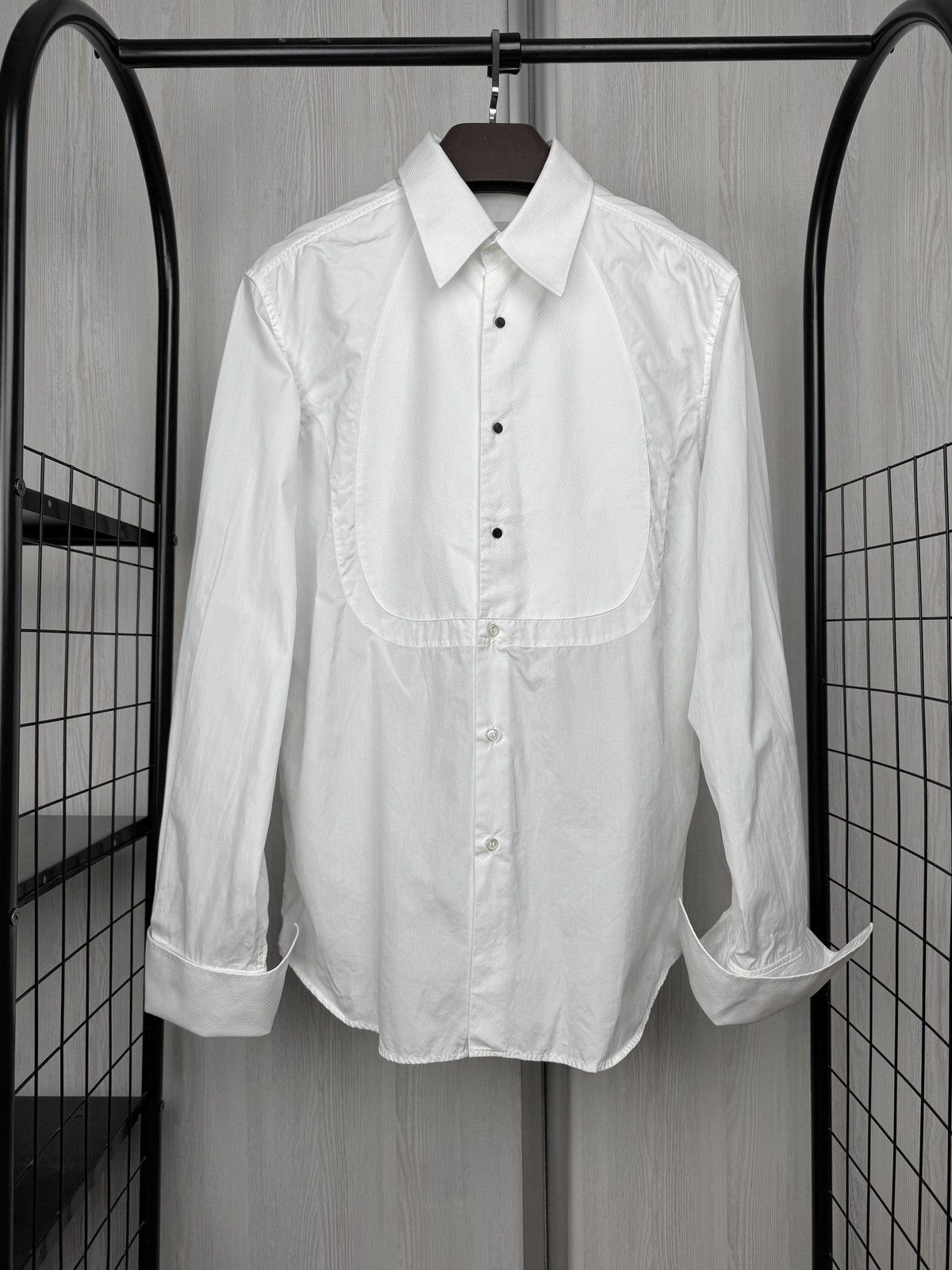 Yves Saint Laurent Yves Saint Laurent 00s White Rare Tuxedo Dinner Shirt sz 40 Size 40R - 2 Thumbnail