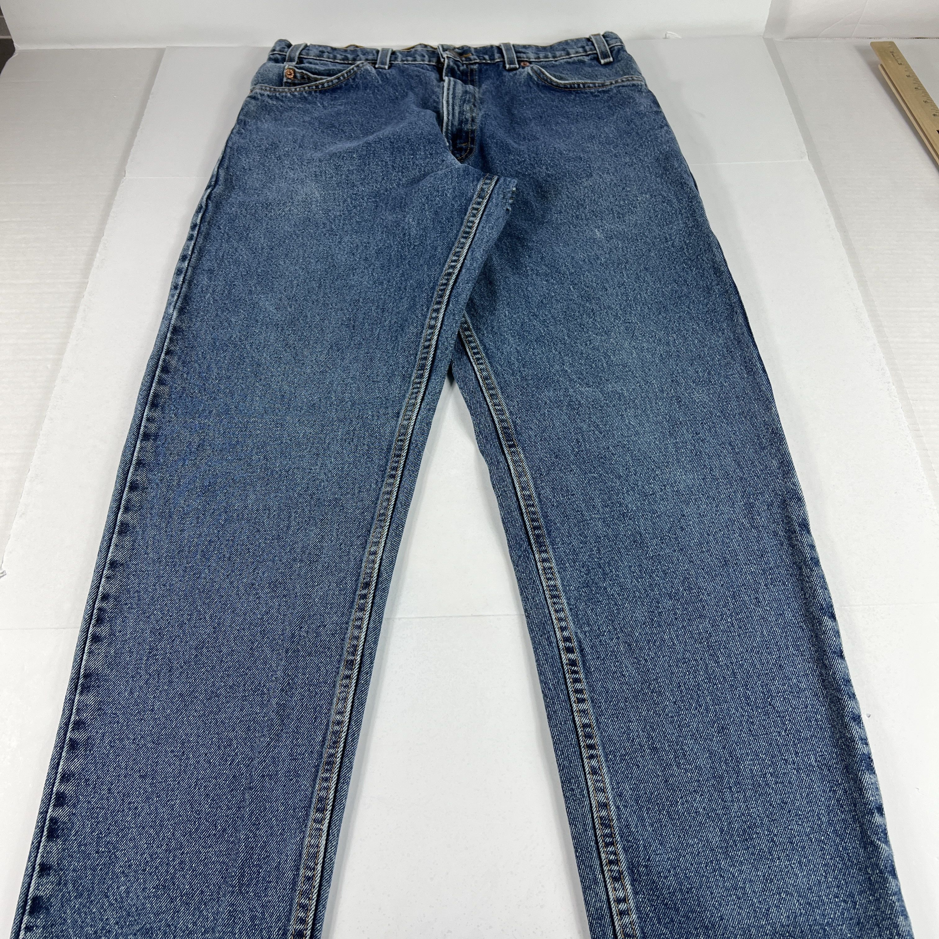 Levi's × Vintage VTG 90s Levi's Jeans 550 Relaxed Blue Faded Denim Orange Tab Size US 33 - 1 Thumbnail