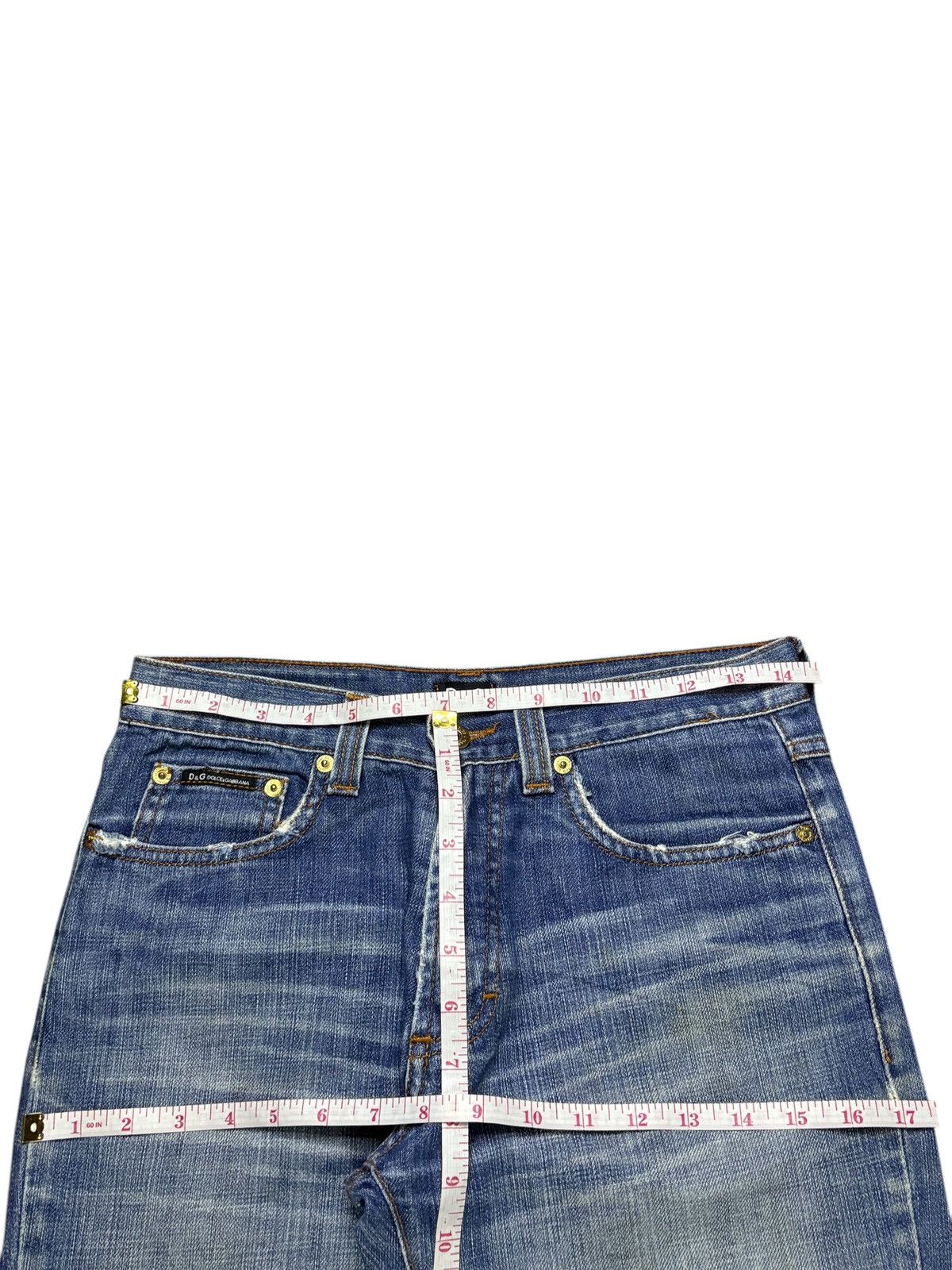 Dolce & Gabbana Vintage Dolce & Gabbana Faded Wash Distressed Flare Jeans Size 29" - 12 Thumbnail