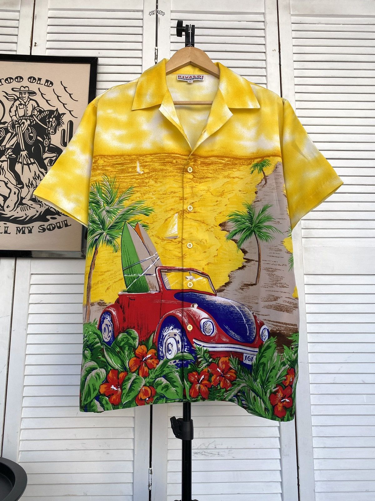 Vintage Vintage Rivaldi Hawaiian Shirt Surf Car Beach Aloha Sunset Size US XL / EU 56 / 4 - 3 Thumbnail