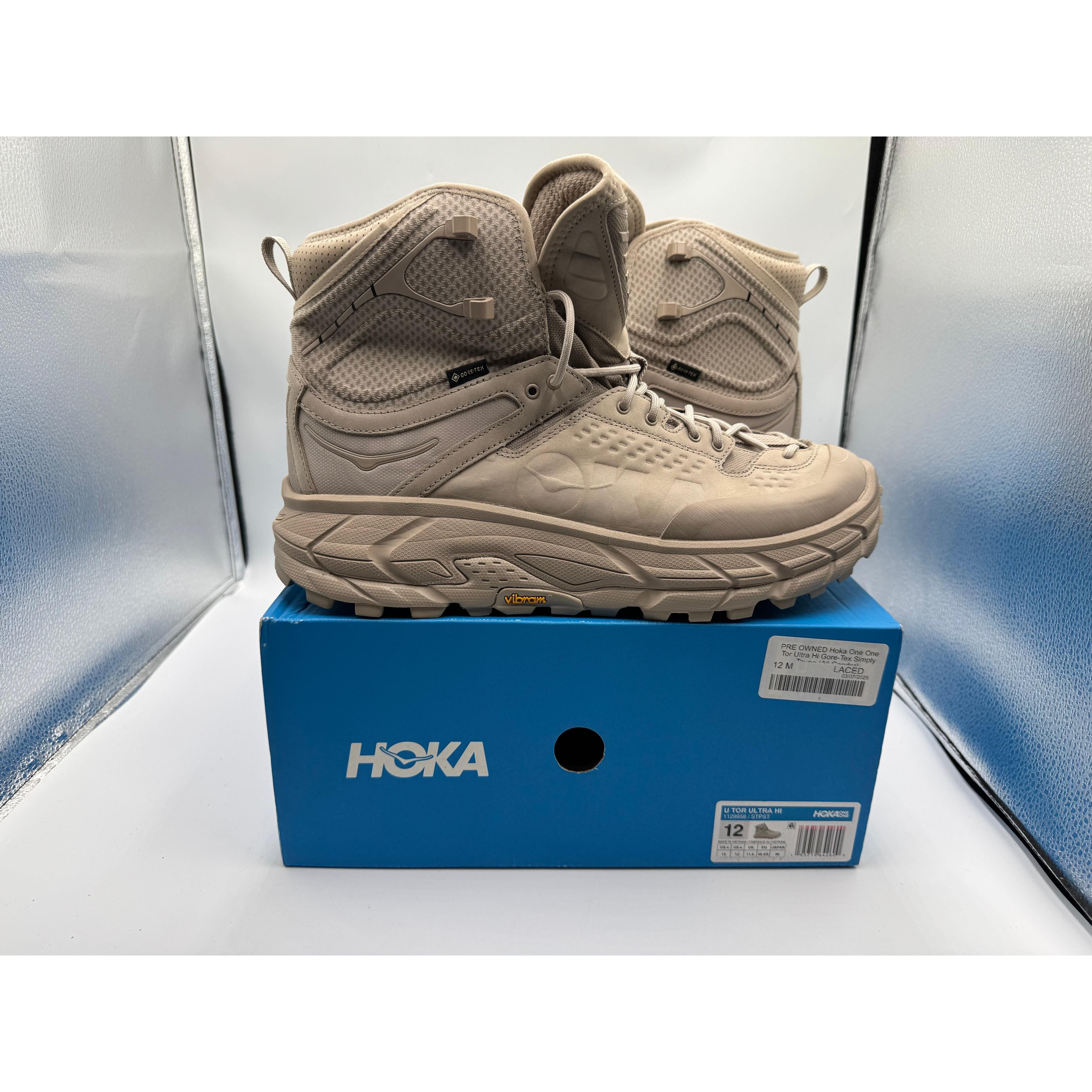 PRE OWNED Hoka One One Tor Ultra Hi Gore-Tex Simply Taupe (A