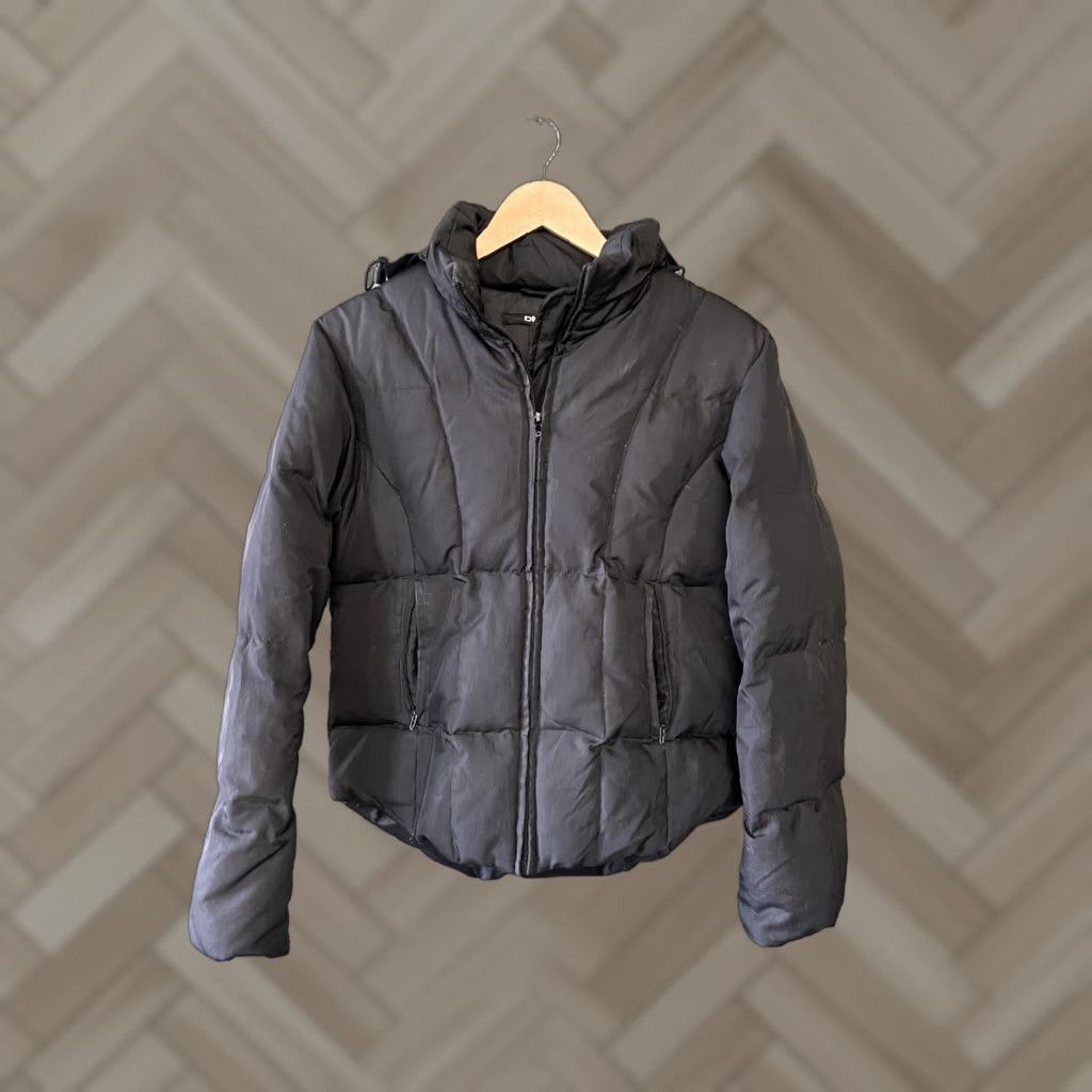 DKNY VINTAGE DKNY Womens Black Full Zip Quilted Duck Down Puffer Jacket Hooded Size M Womens Size M / US 6-8 / IT 42-44 - 1 Thumbnail