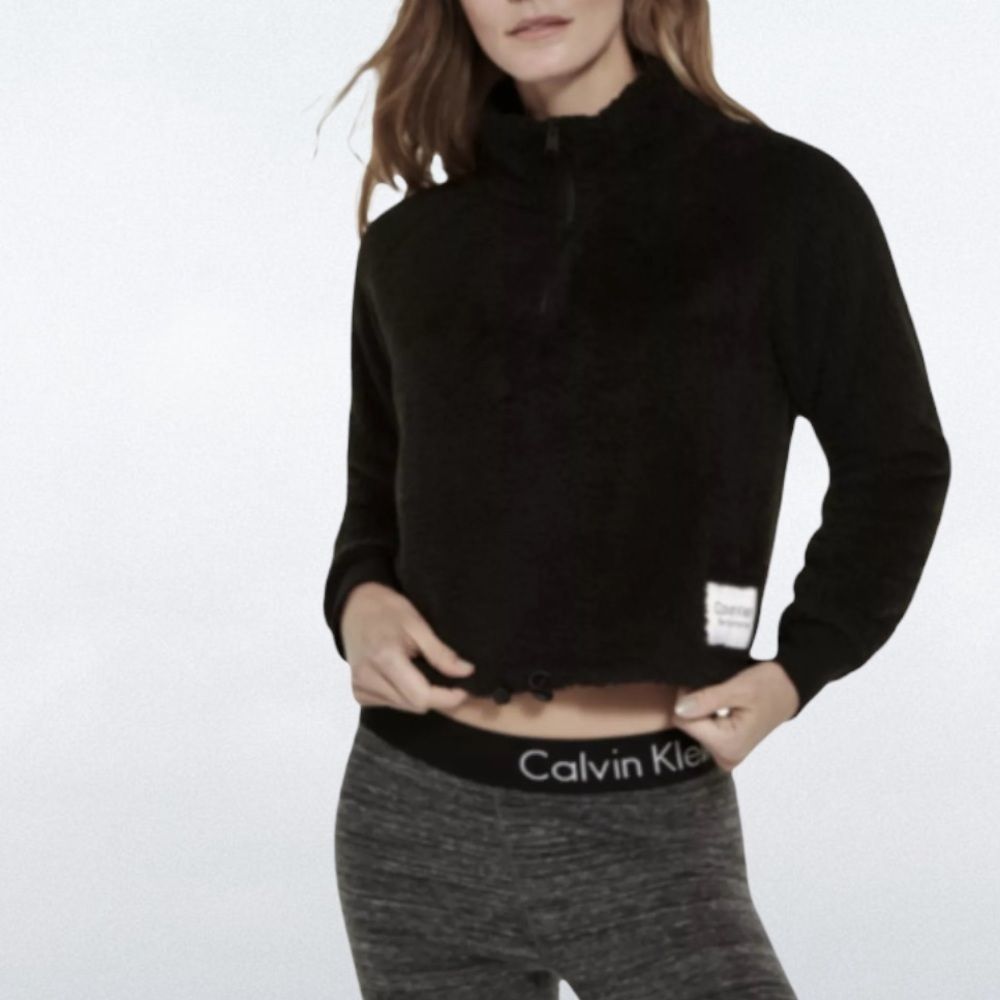 Calvin Klein Calvin Klein Performance, Black Cropped Sherpa Fleece 1/4 Zi Size XXL / US 16-18 / IT 52-54 - 1 Thumbnail
