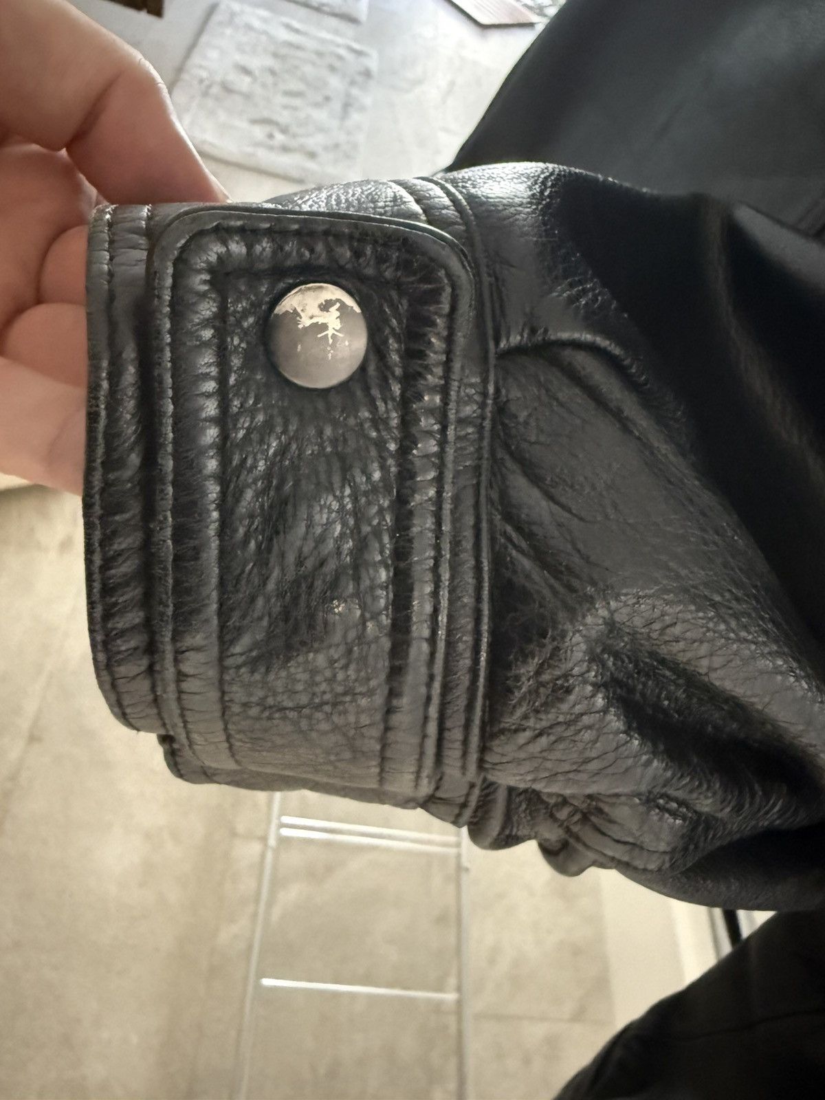 Vintage Yvse Saint Laurent Style Bomber Leather Jacket Size US L / EU 52-54 / 3 - 10 Thumbnail