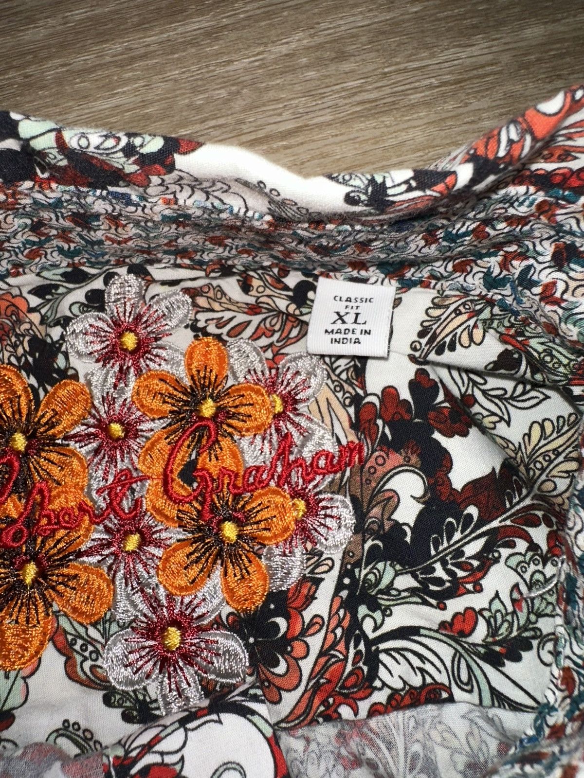 Robert Graham Robert Graham Floral Print Flip Cuff Button Up Shirt Size US XL / EU 56 / 4 - 5 Thumbnail