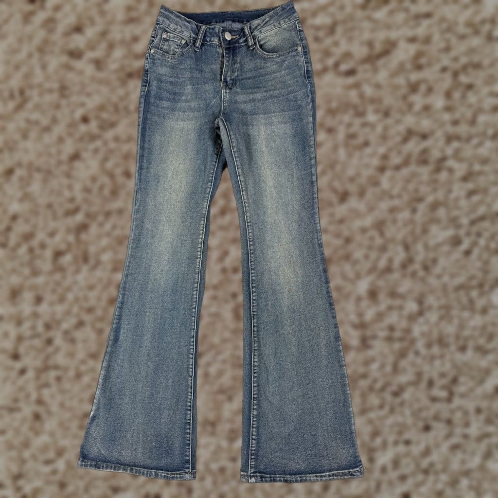Shein SheIn Jeans Flared Denim 26 Blue Cotton Blend Stretch Low Rise 22x29 Womens Size 26" / US 2 / IT 38 - 1 Thumbnail