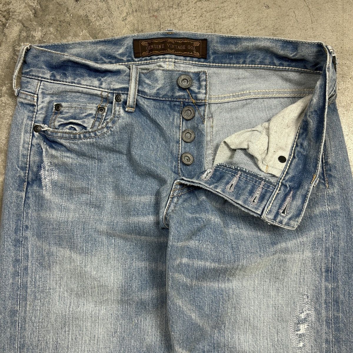 Japanese Brand genuine vintage g.o.a selvedge jeans Size US 30 / EU 46 - 19 Thumbnail