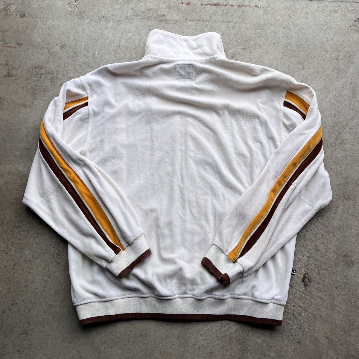 Phat Farm Vintage Y2K Phat Farm Velour Cream Zip-Up Track Jacket Size US XL / EU 56 / 4 - 3 Thumbnail