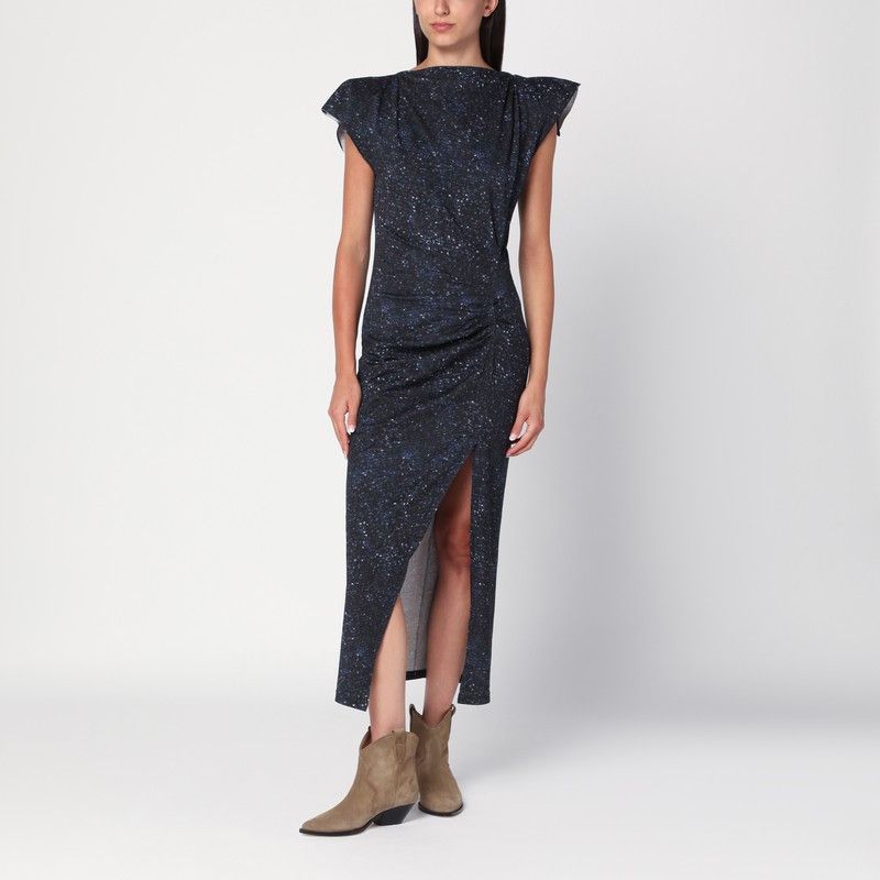 Isabel Marant Mid-Length Dress With Midnight Blue Print