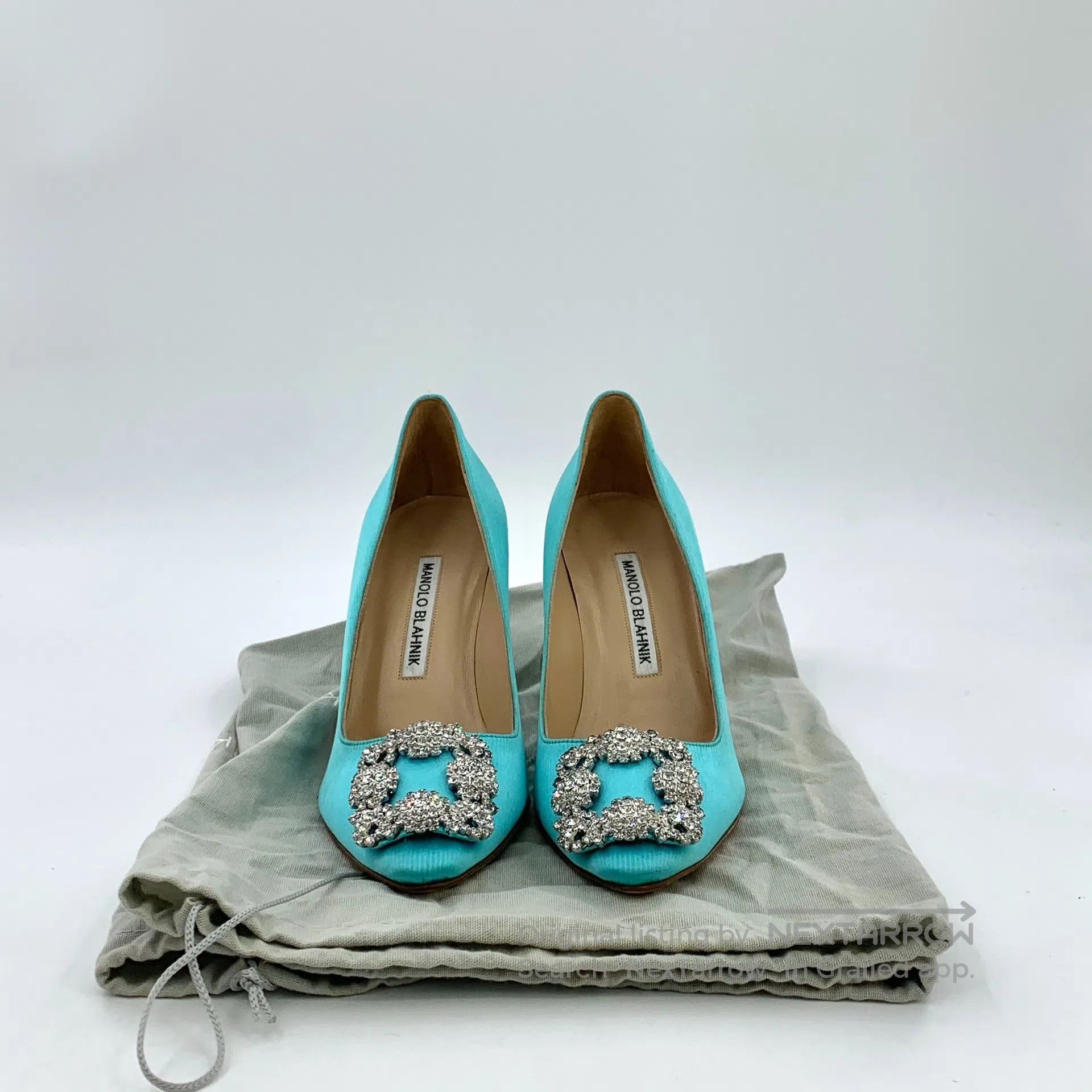 Manolo Blahnik Manolo Blahnik Blue square buckle with diamond detail stil Size US 4.5 / IT 34.5 - 8 Thumbnail