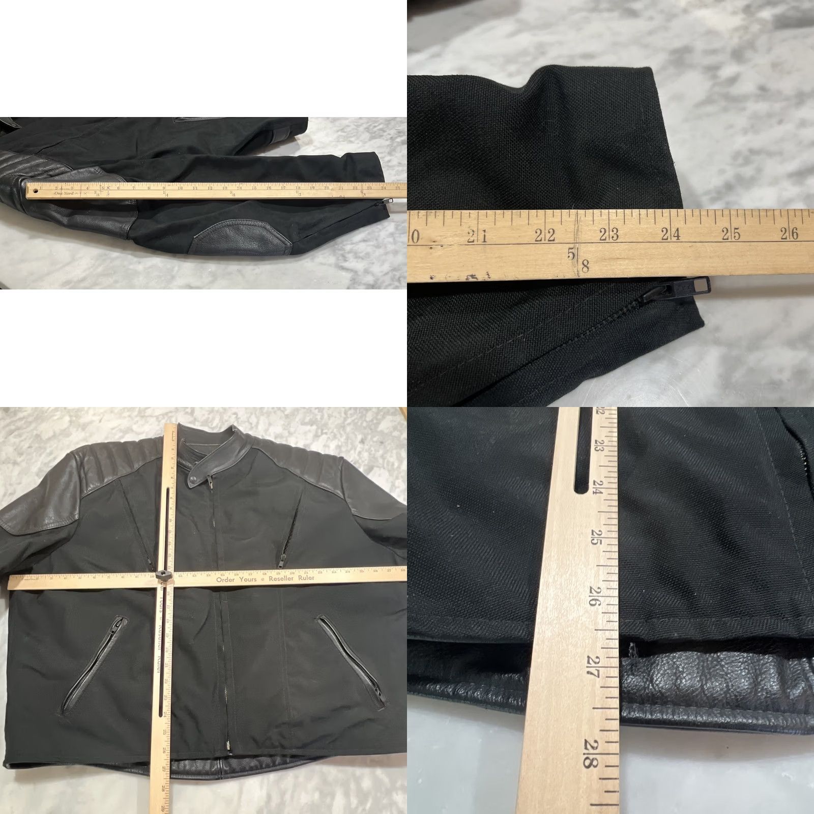 Vintage Fox Creek Leather Canvas Motorcycle Jacket Men 54 Black Zip Lined Made USA Size US L / EU 52-54 / 3 - 9 Thumbnail