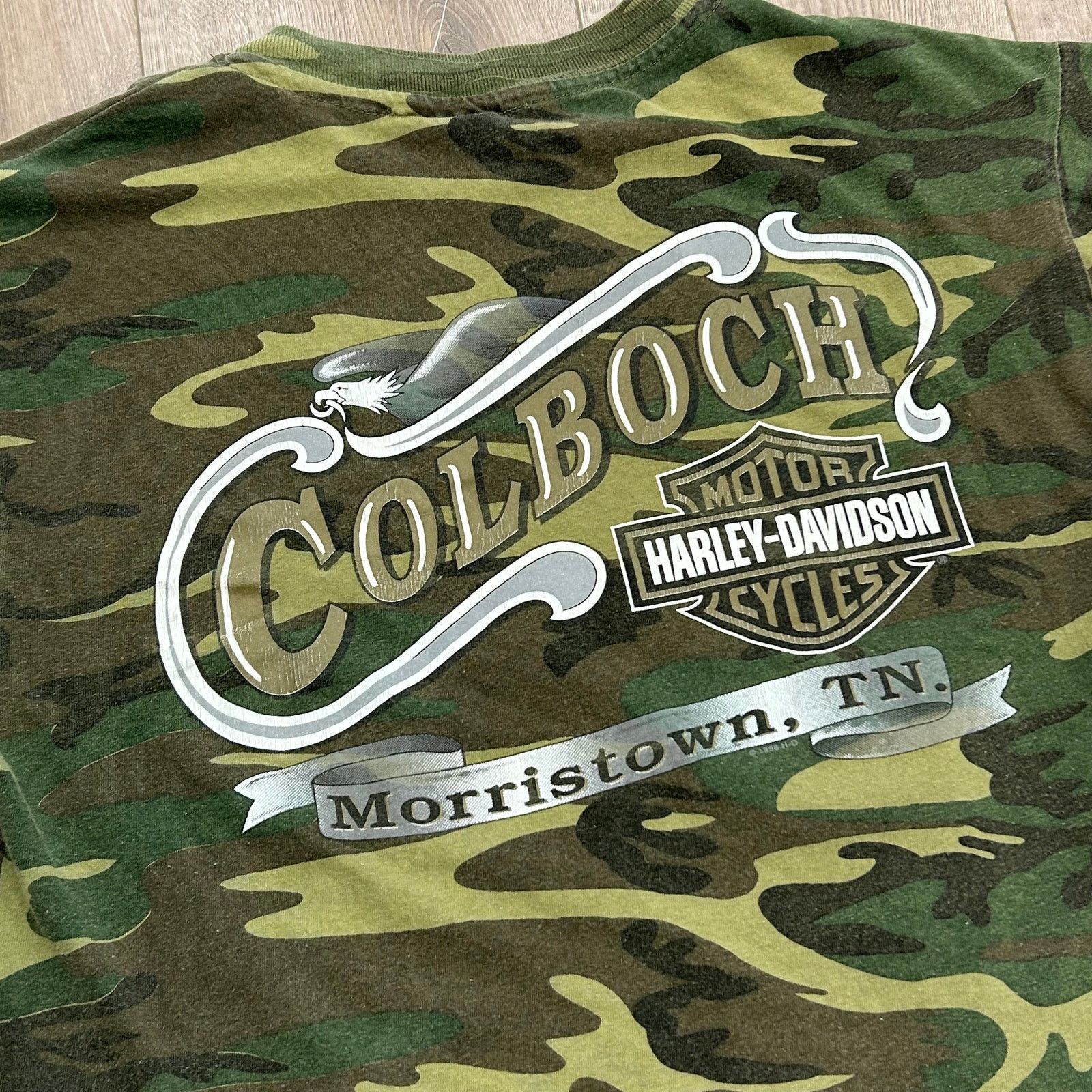 Harley Davidson vintage 2000 Harley Davidson Colboch Camo Tee Size Large L Size US L / EU 52-54 / 3 - 4 Thumbnail