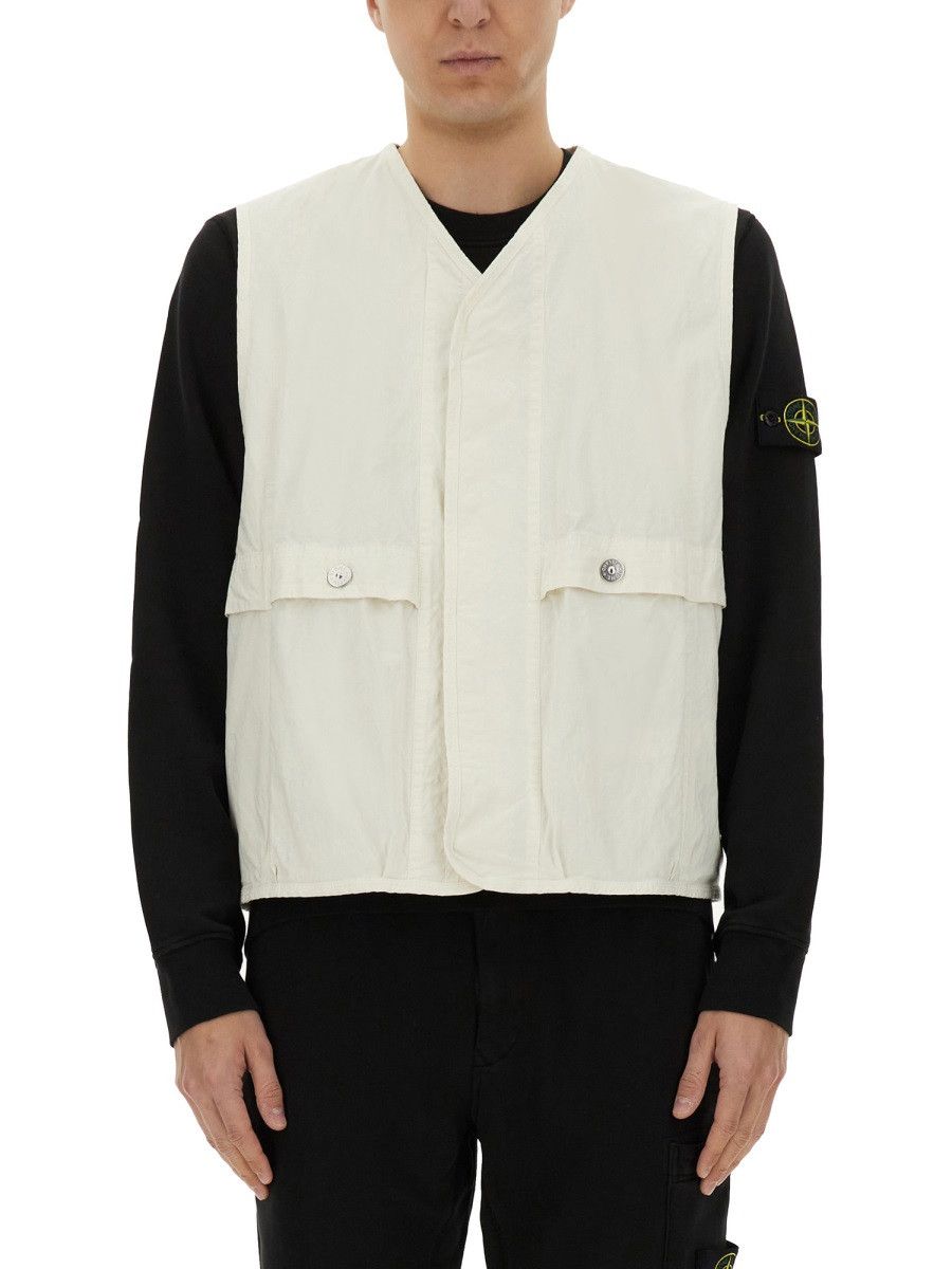 Stone Island STONE ISLAND VESTS WITH LOGO - IVORY Size US XL / EU 56 / 4 - 1 Thumbnail