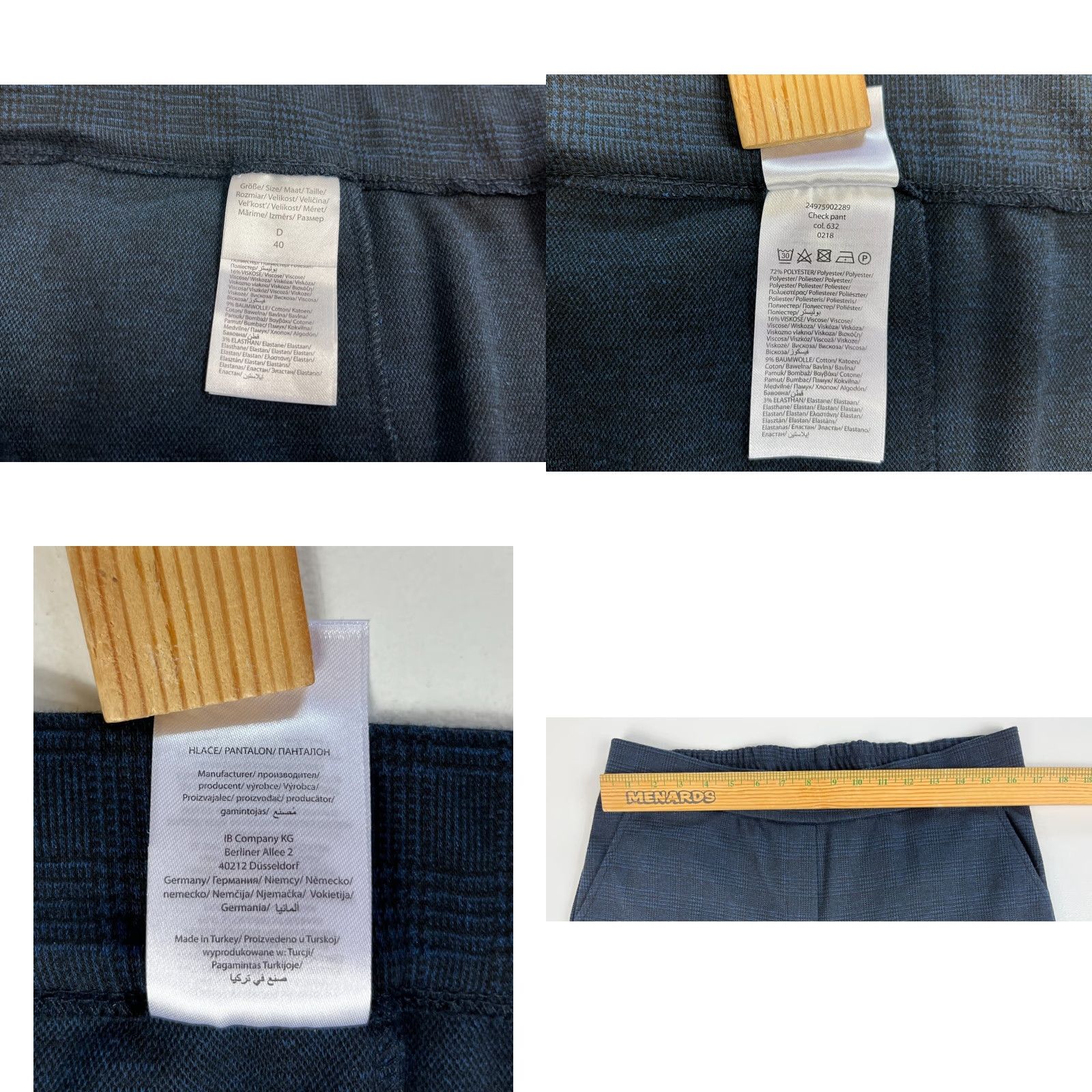 Vintage Jake*s Women’s Check Pants NWT Navy 40 Regular Elastic Waist Pleated Straight Inseam 28 in XS-XXL Compatible Size 27" / US 4 / IT 40 - 9 Thumbnail