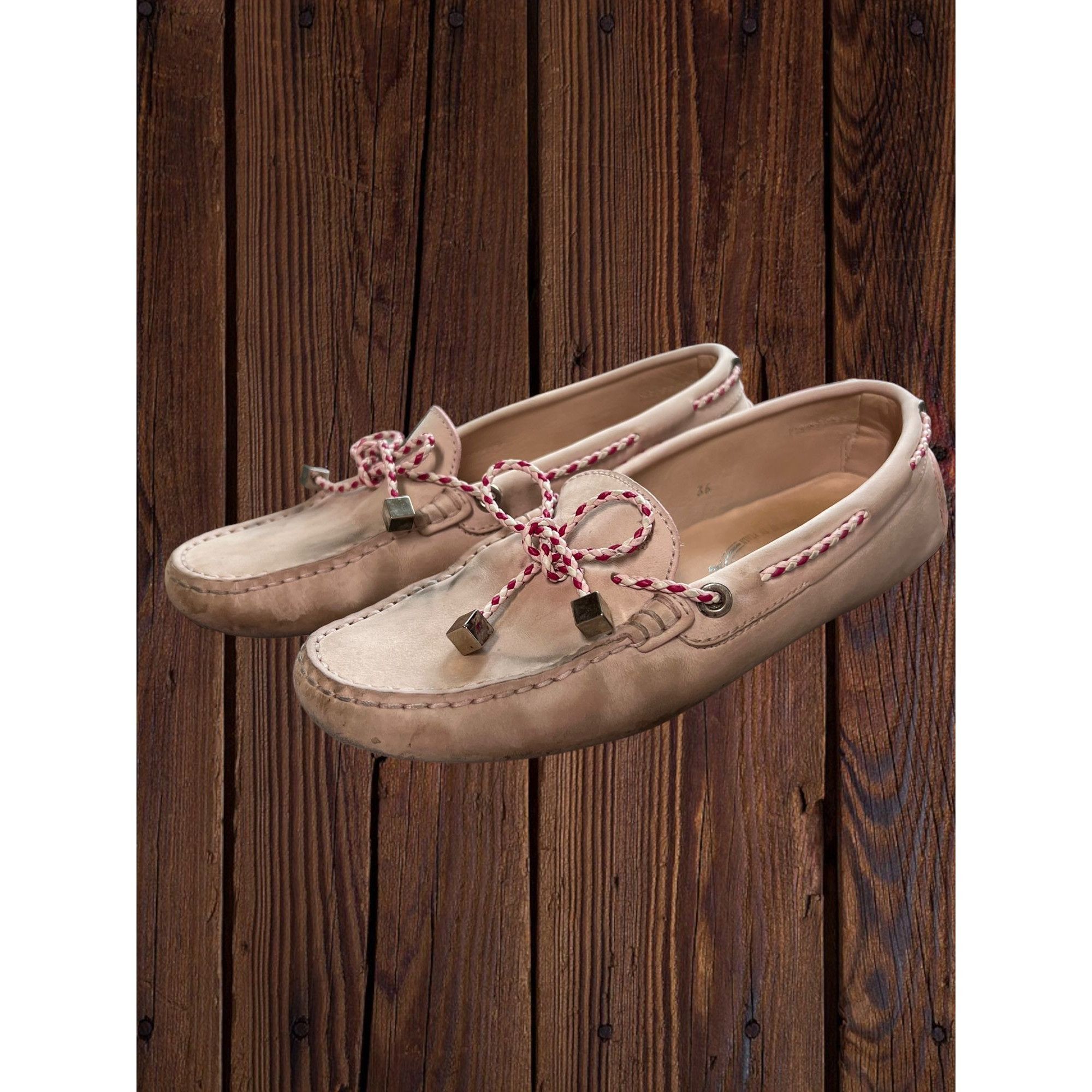 Tod's Tods Heaven Laccetto Scooby Doo Shoes Light Pink Slip On Dri Size US 6 / IT 36 - 1 Thumbnail