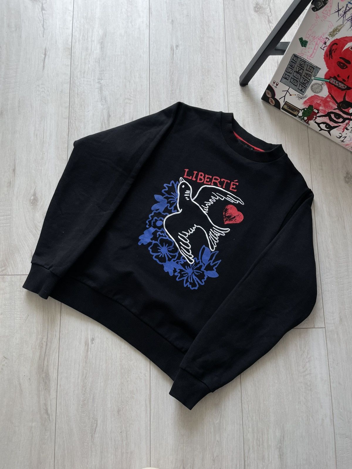 agnes b. agnes b. Paris Liberte Black Sweatshirt Japanese Design RARE Size S / US 4 / IT 40 - 3 Thumbnail