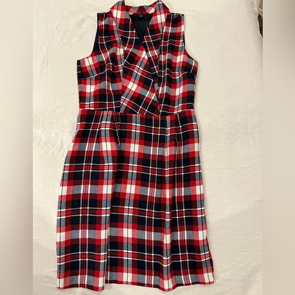 Tommy Hilfiger Tommy Hilfiger Red and Navy Plaid Lined Dress Size S / US 4 / IT 40 - 2 Thumbnail