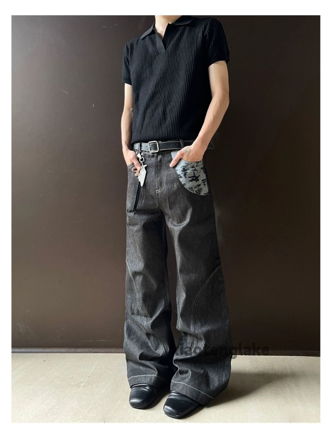 Jean Unisex utility loose baggy skate hiphop yuppie jeans Size US 28 / EU 44 - 4 Thumbnail