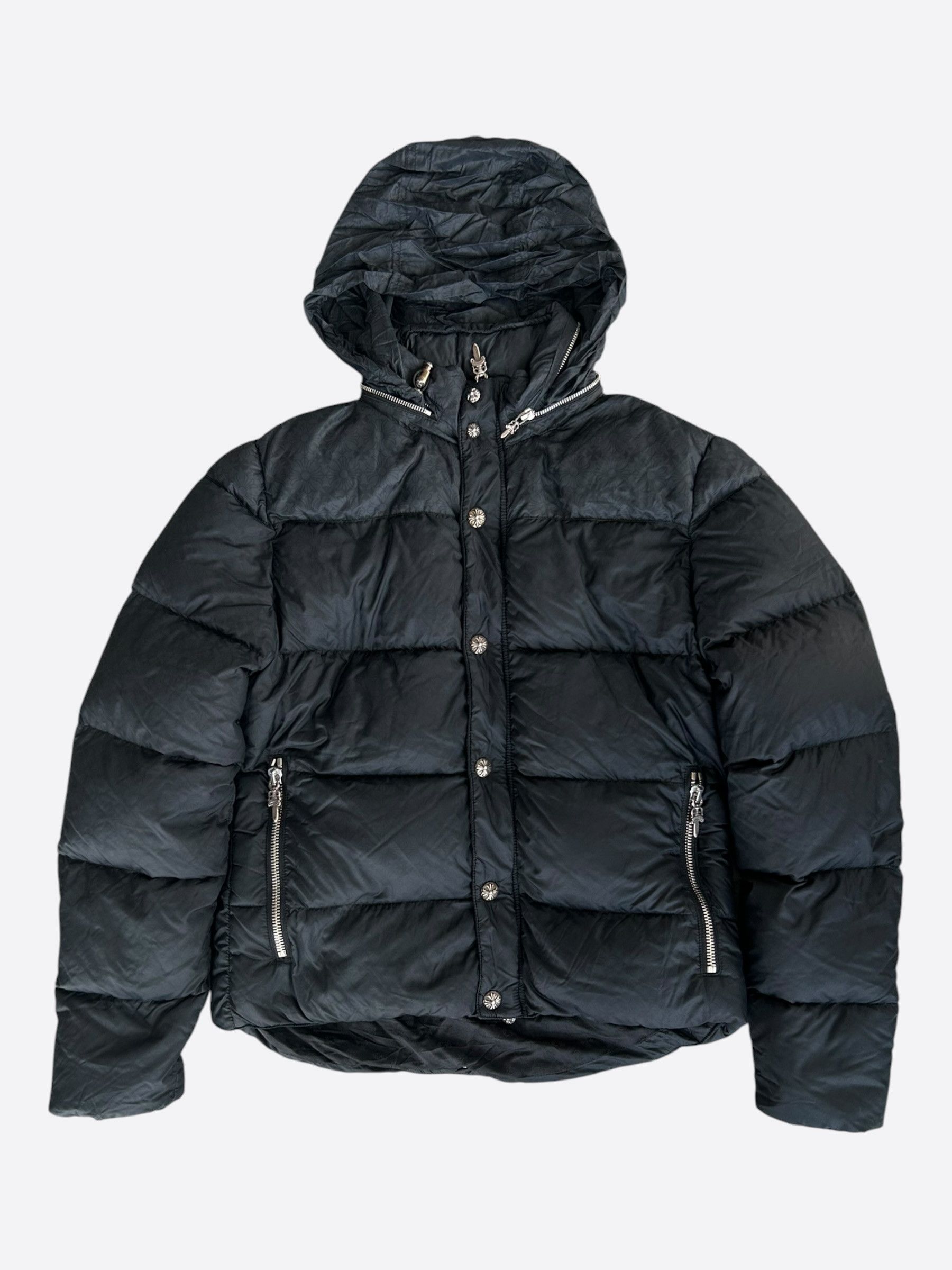 Chrome Hearts Chrome Hearts Black Cross Jacquard Hooded Puffer Jacket Size US M / EU 48-50 / 2 - 1 Thumbnail