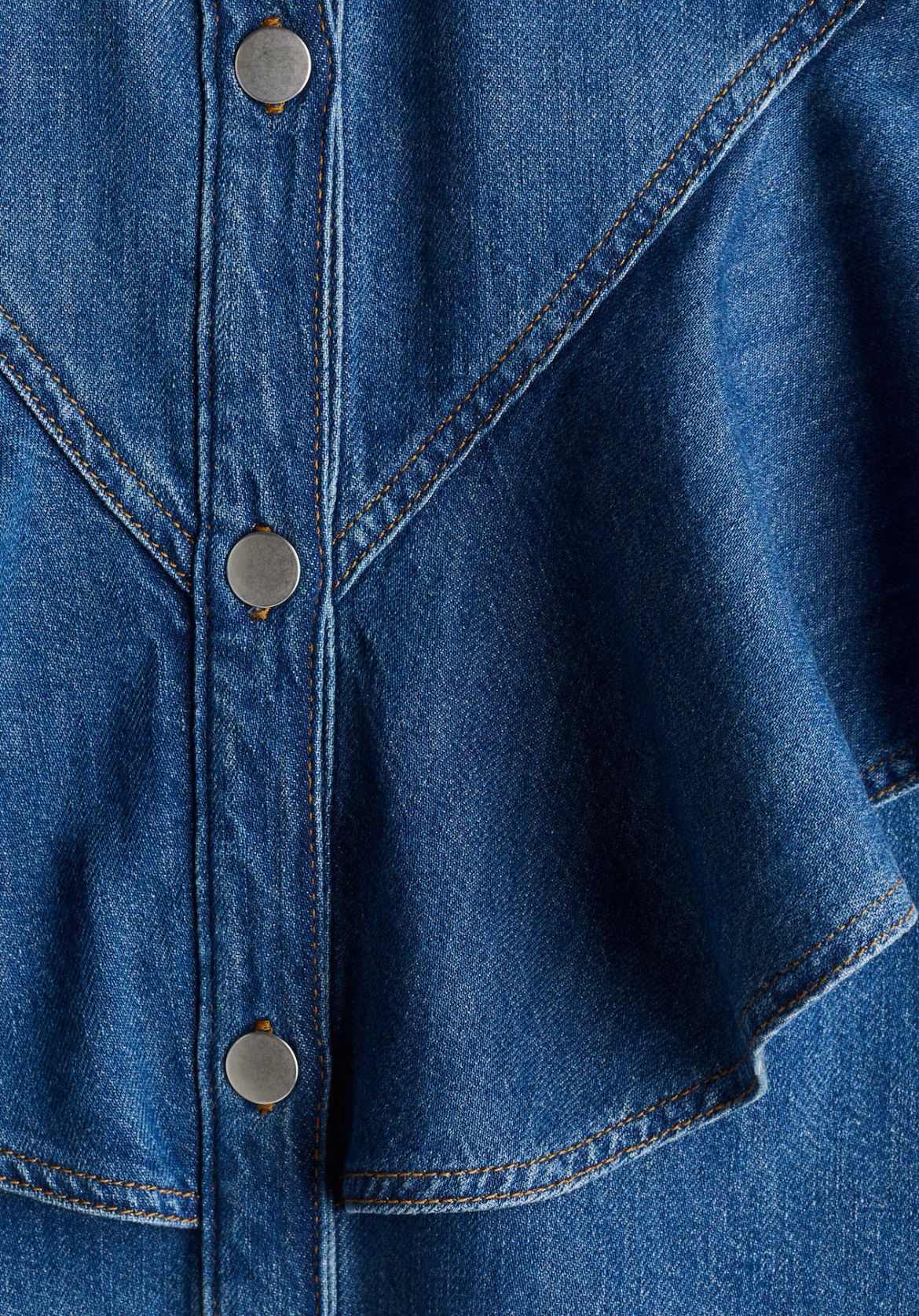 H&M H&M Denim ruffles button down shirt Size M / US 6-8 / IT 42-44 - 5 Thumbnail