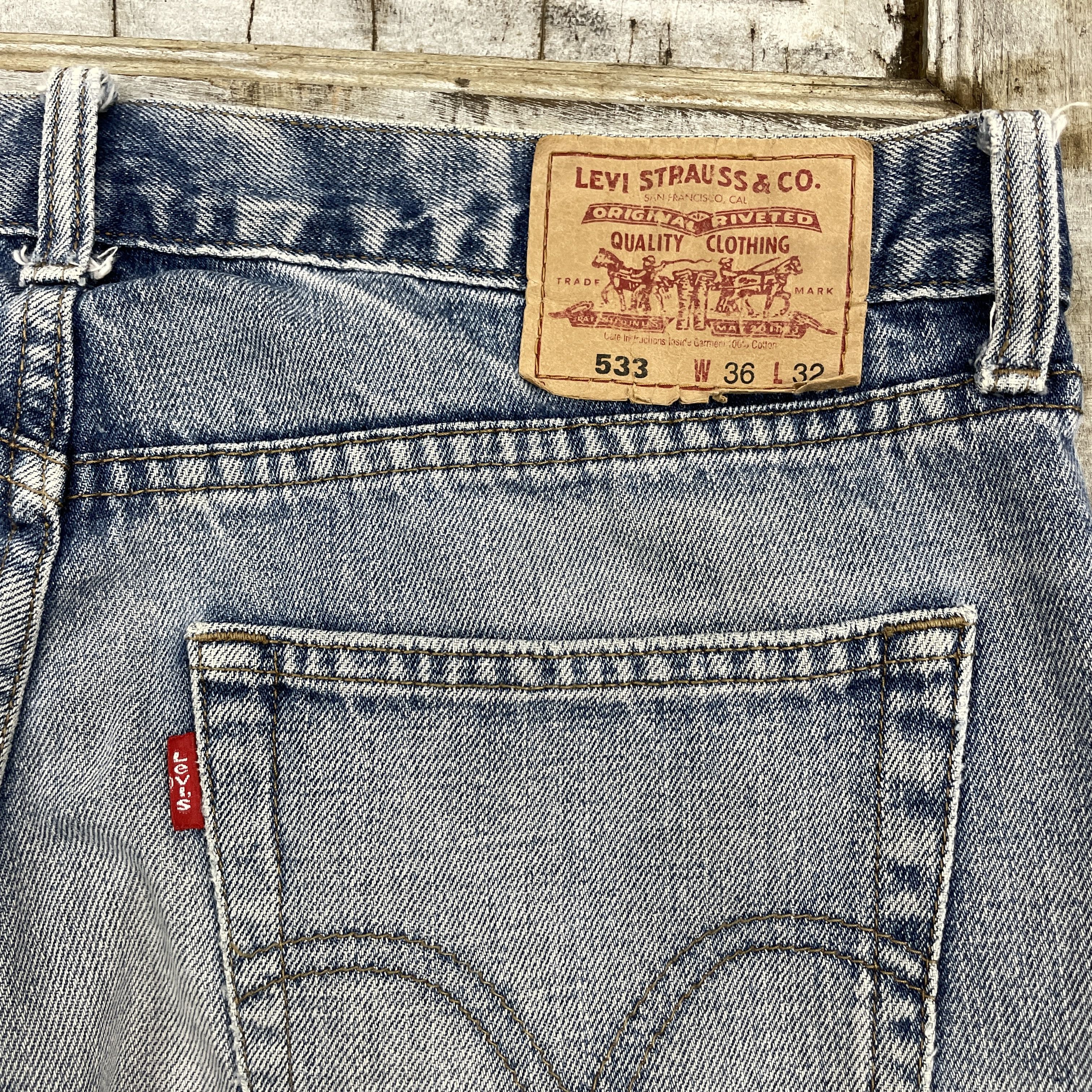 Levi's × Vintage Vintage Levi's 533 Faded Distressed Jeans -WC331 Size US 35 - 10 Thumbnail