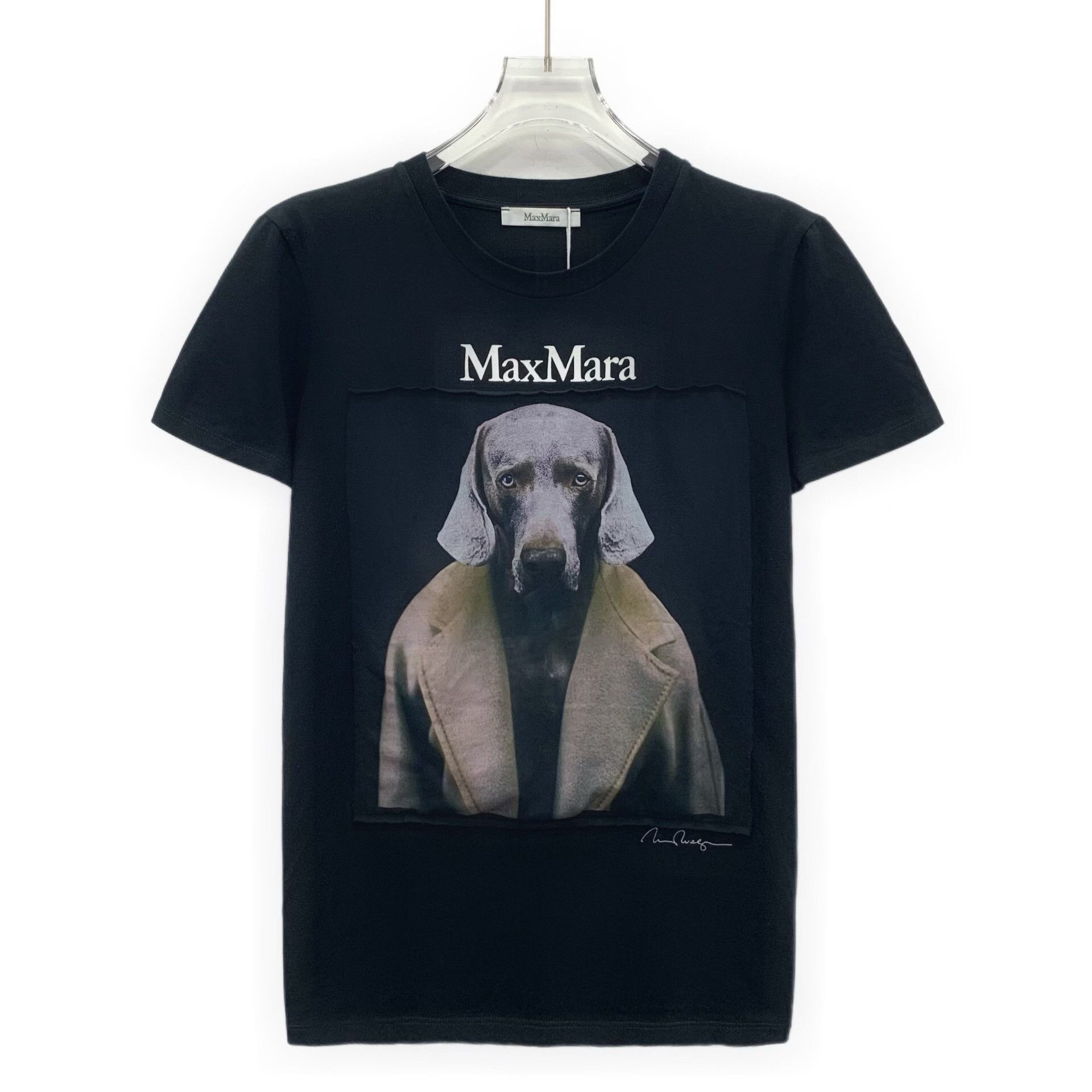 Max Mara Maxmara Black Dog Head Print T-shirt Size M / US 6-8 / IT 42-44 - 1 Thumbnail