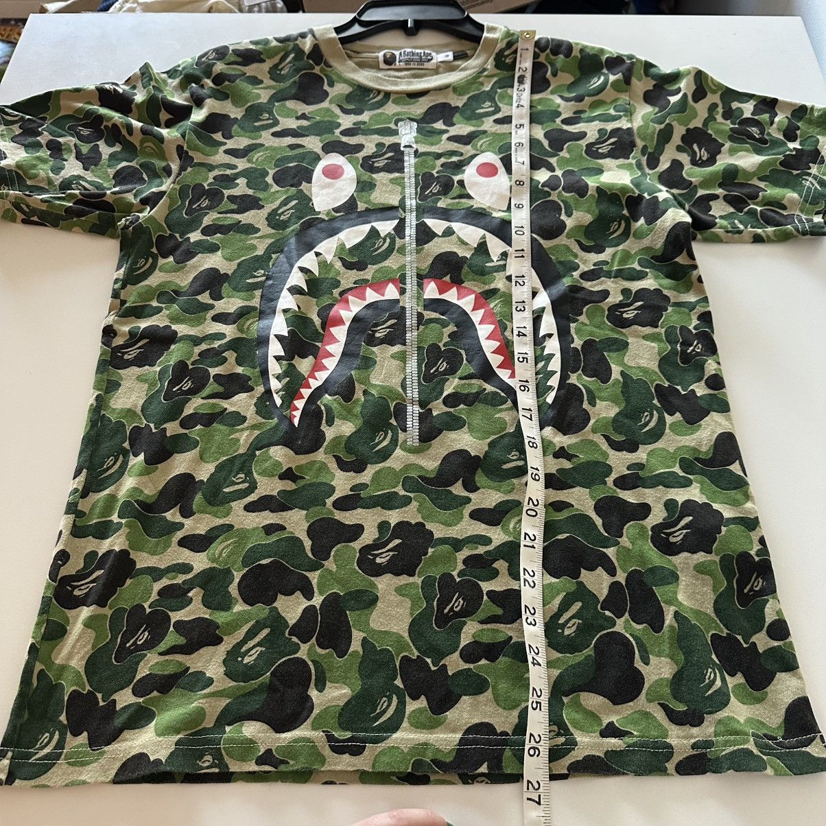 Bape A Bathing Ape Bape WGM Shark Tee Short Sleeve Green Camo Size US M / EU 48-50 / 2 - 4 Thumbnail