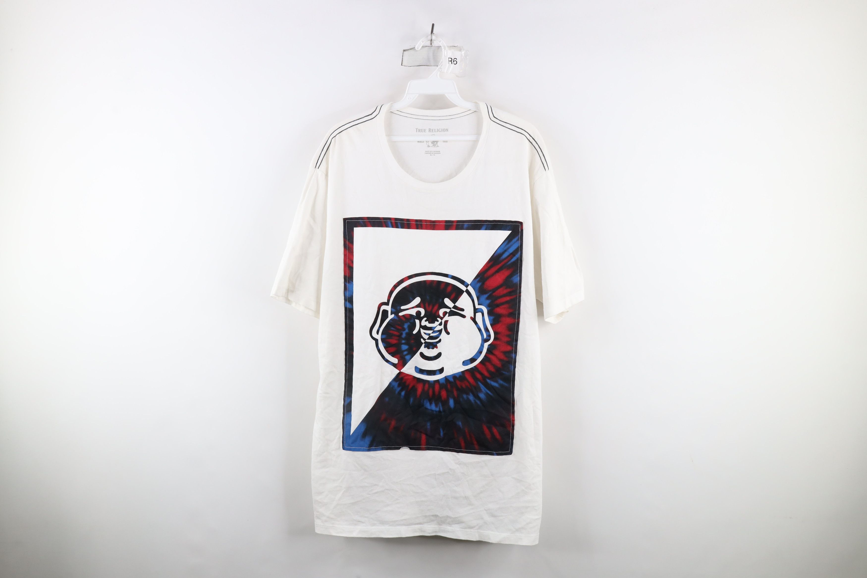 True Religion × Vintage True Religion Yin Yang Box Logo Buddha Short Sleeve T-Shirt Size US XL / EU 56 / 4 - 1 Thumbnail