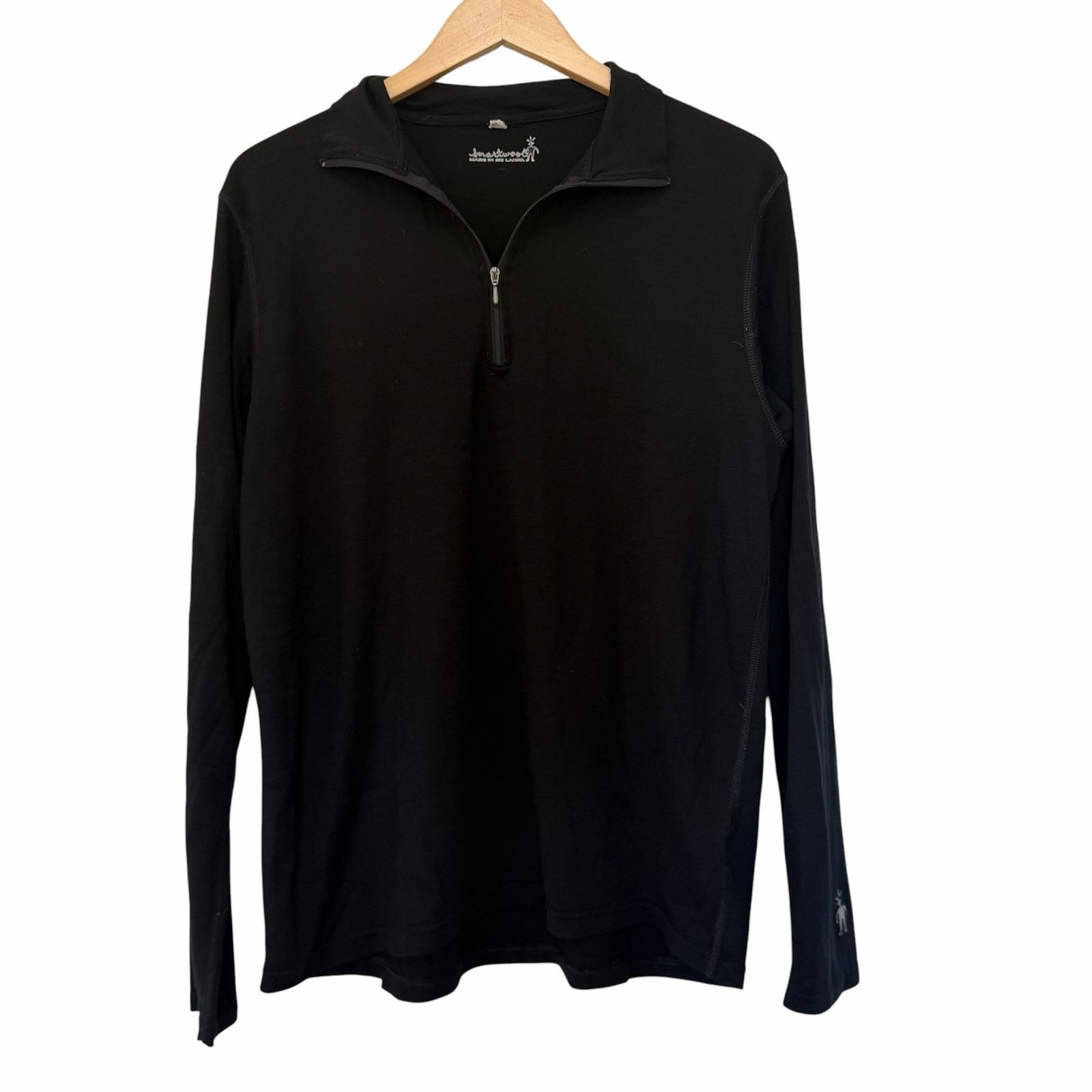 Smartwool Smartwool Black 100% Merino Wool Quarter Zip Shirt Sz XL Size US XL / EU 56 / 4 - 1 Thumbnail